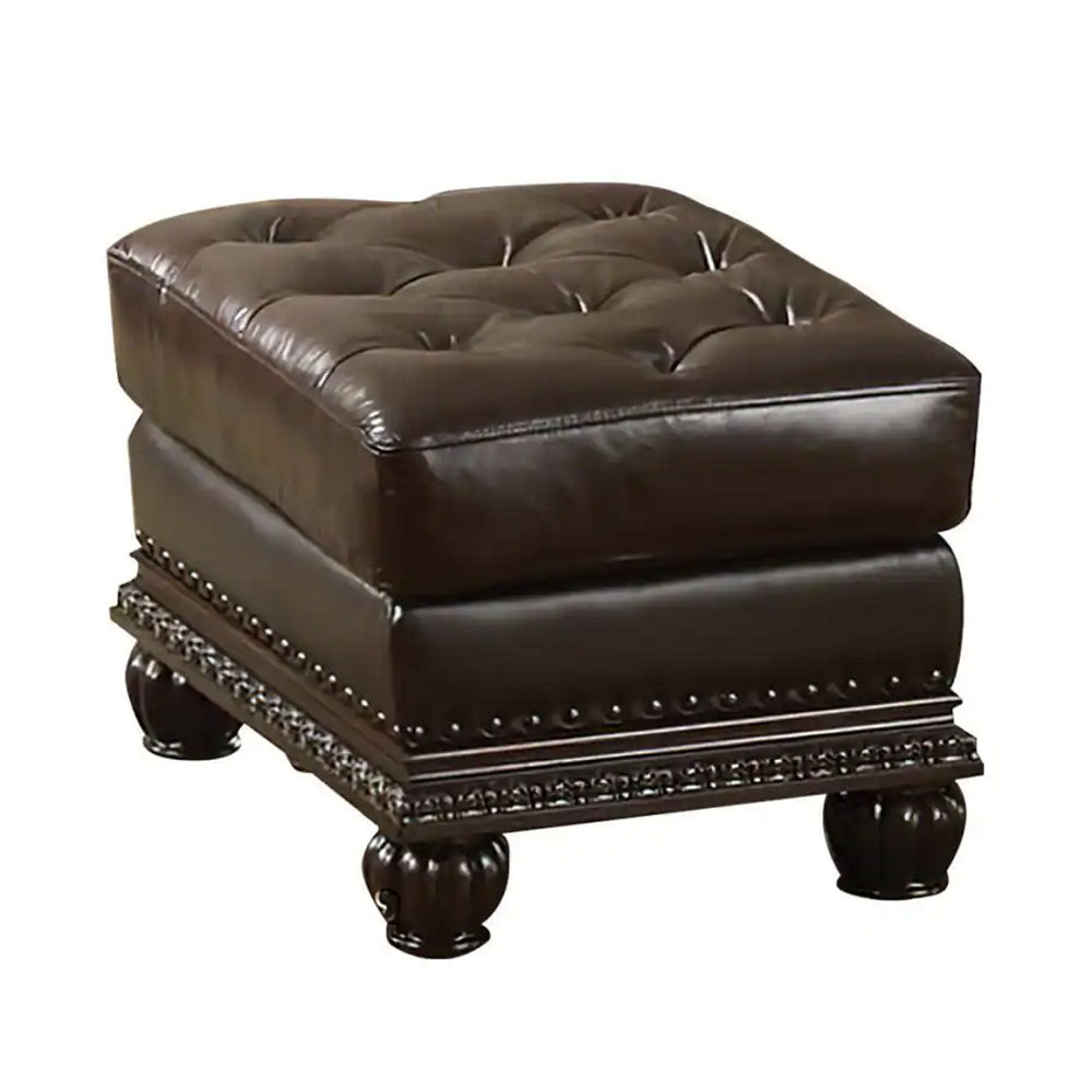 Anondale - Ottoman - Espresso Top Grain Leather Match & Cherry, dark brown, view 6