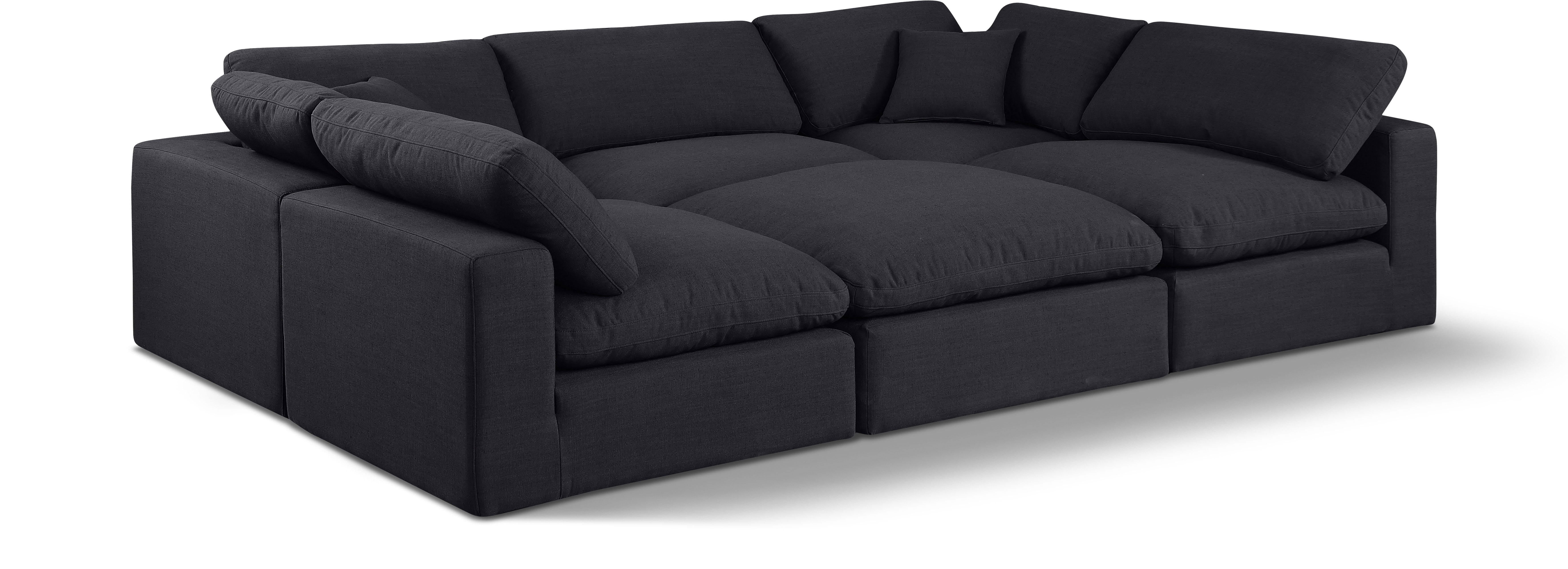 Comfy - 6 Piece Linen Sectional - Charcoal