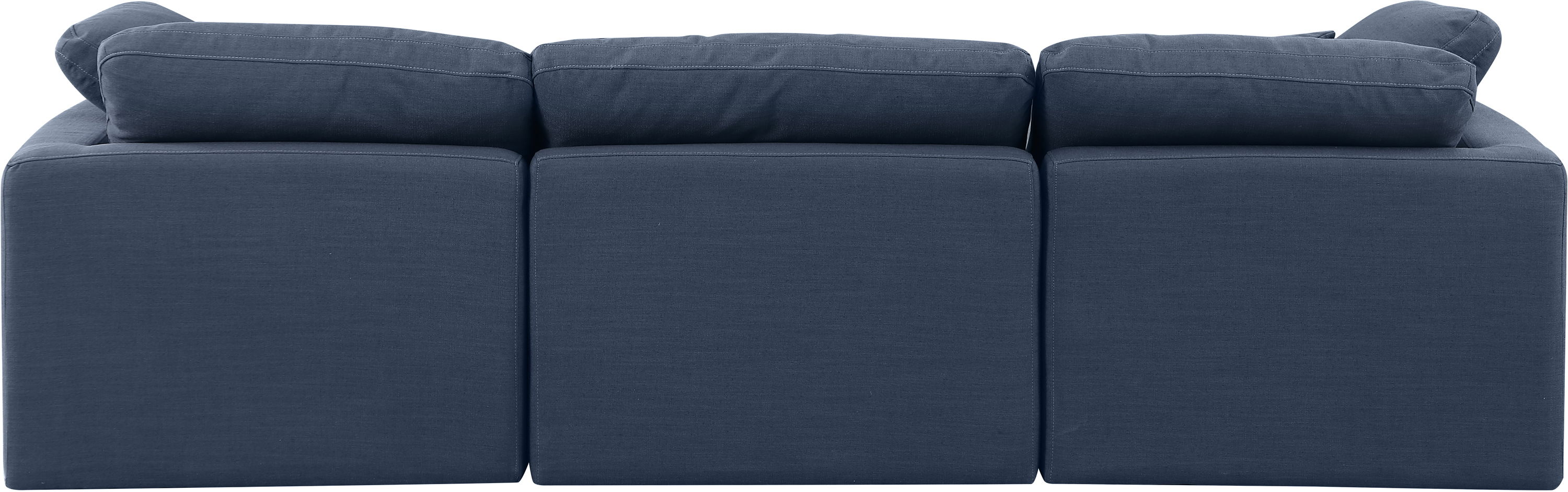 Indulge - Linen 3 Piece Modular Sofa - Navy