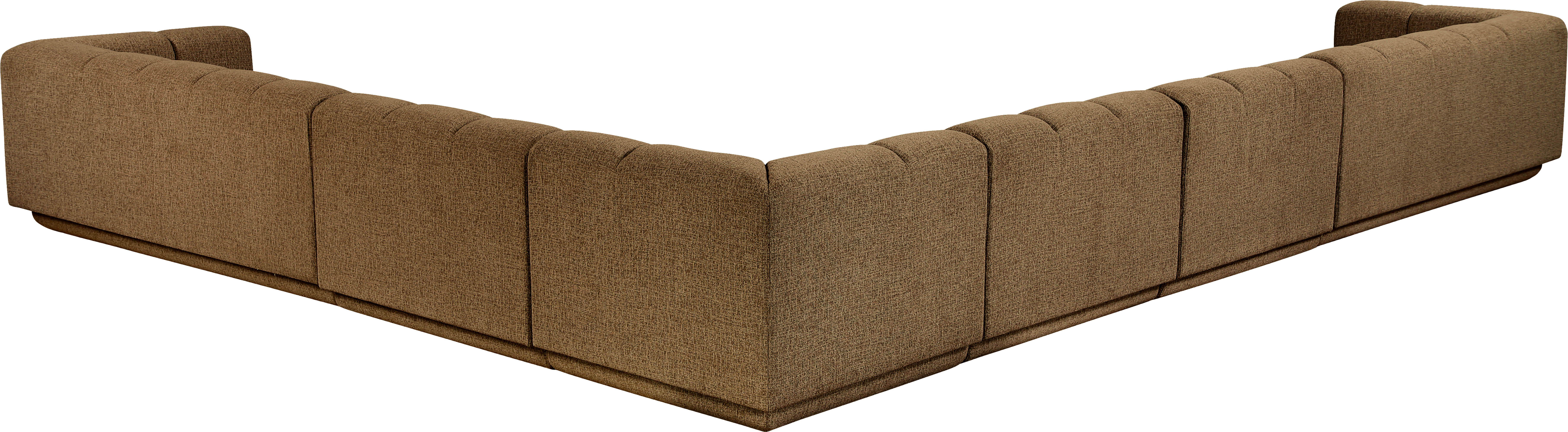 Modari - Fabric Upholstered 6 Piece Modular Sectional - Brown