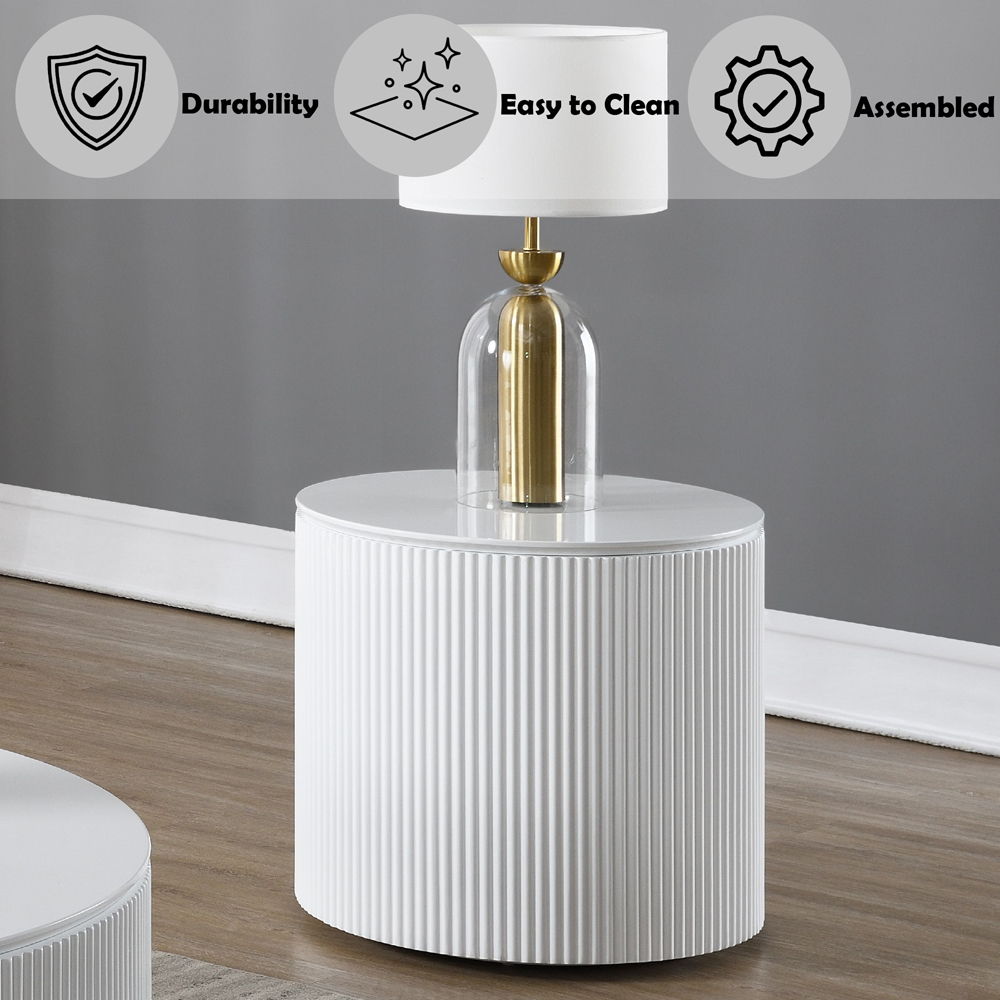 Dyllan - End Table - White High Gloss, white, view 3