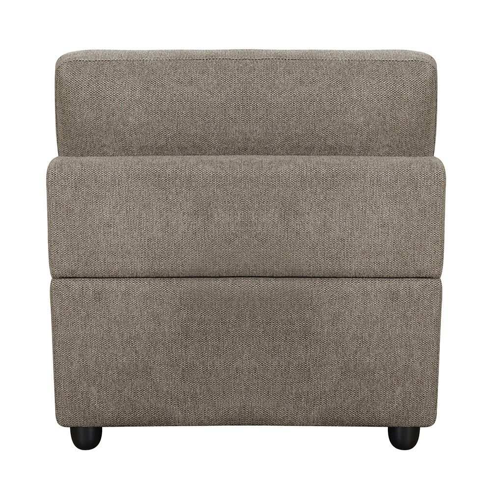 Rylie - Modular Armless Chair With Pillow - Brown Linen, dark brown, view 2