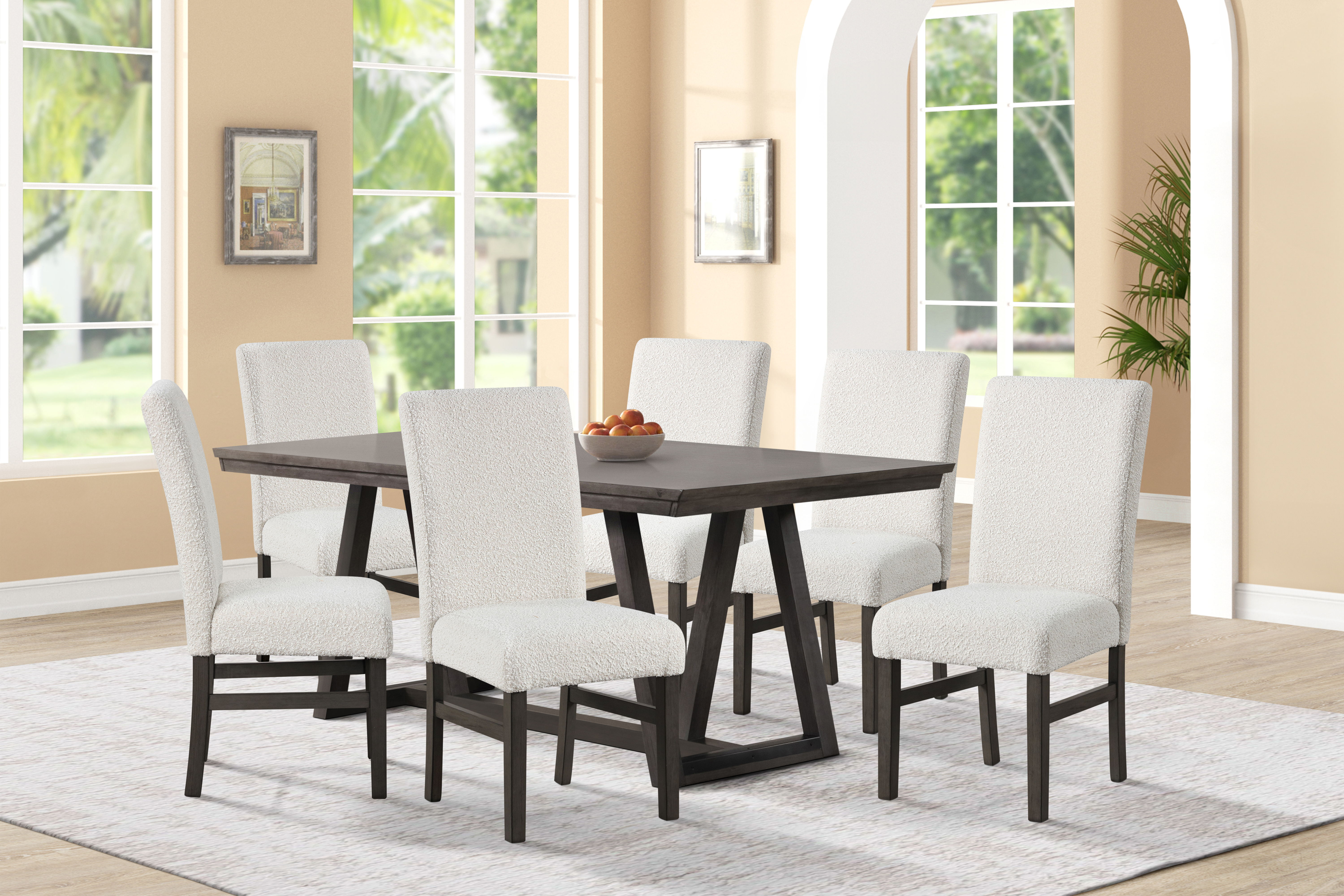 High Line - Dining Table & 6 Chairs - White