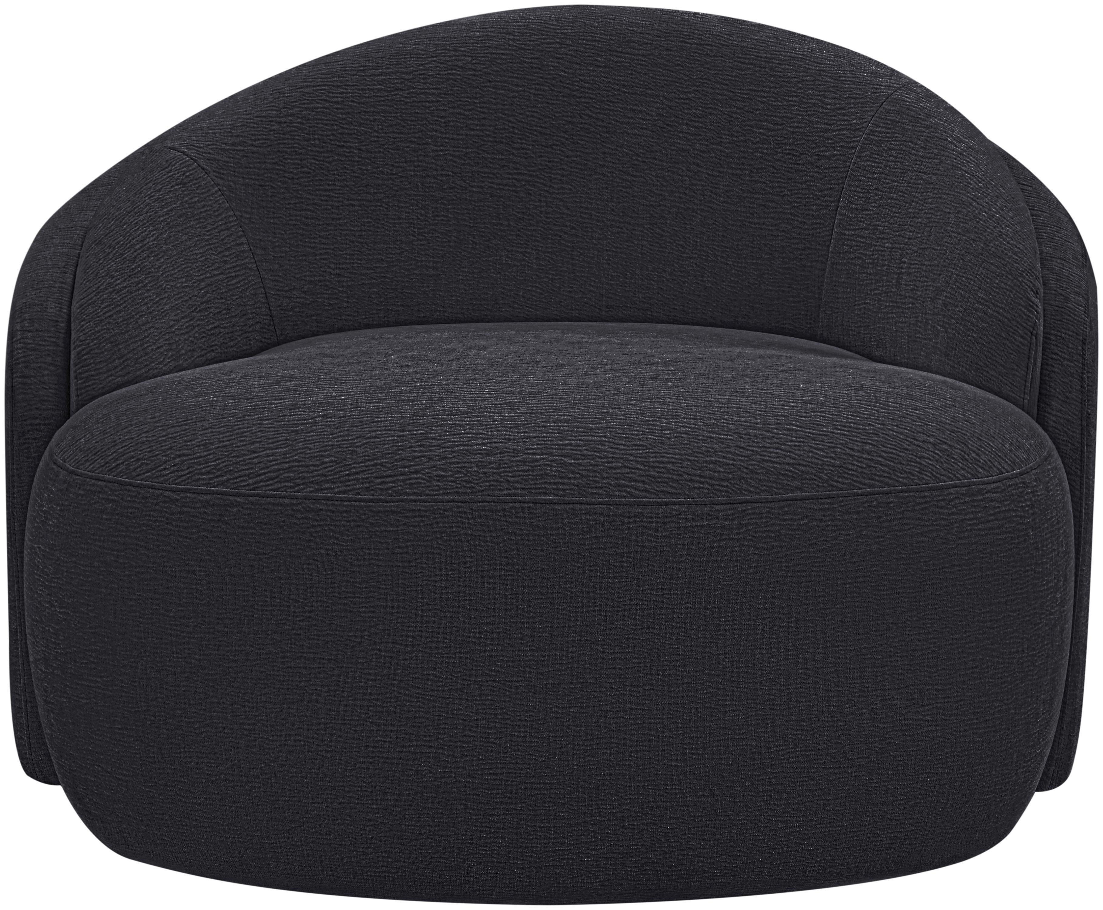 Caspian - Chenille Fabric Upholstered Chair - Black