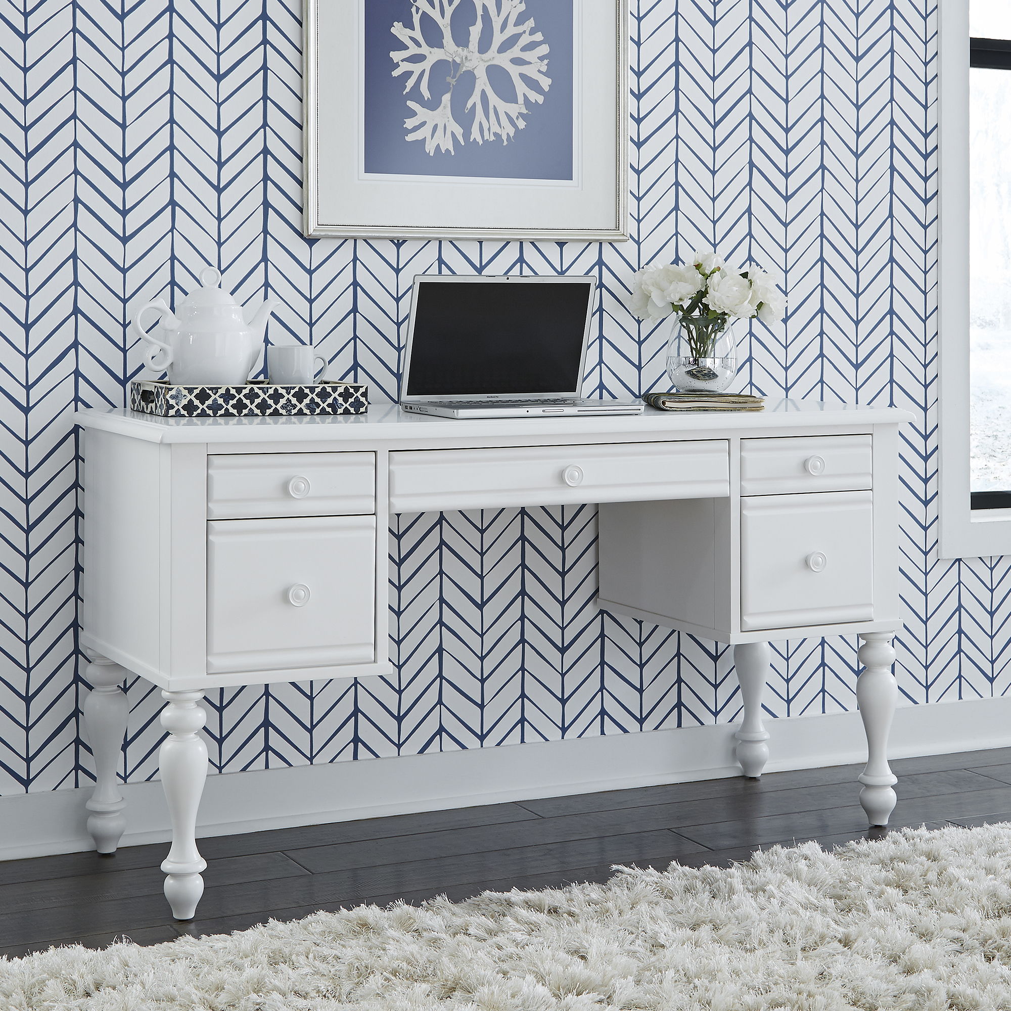 Liberty Furniture Summer House - Wood Vanity Desk - White
