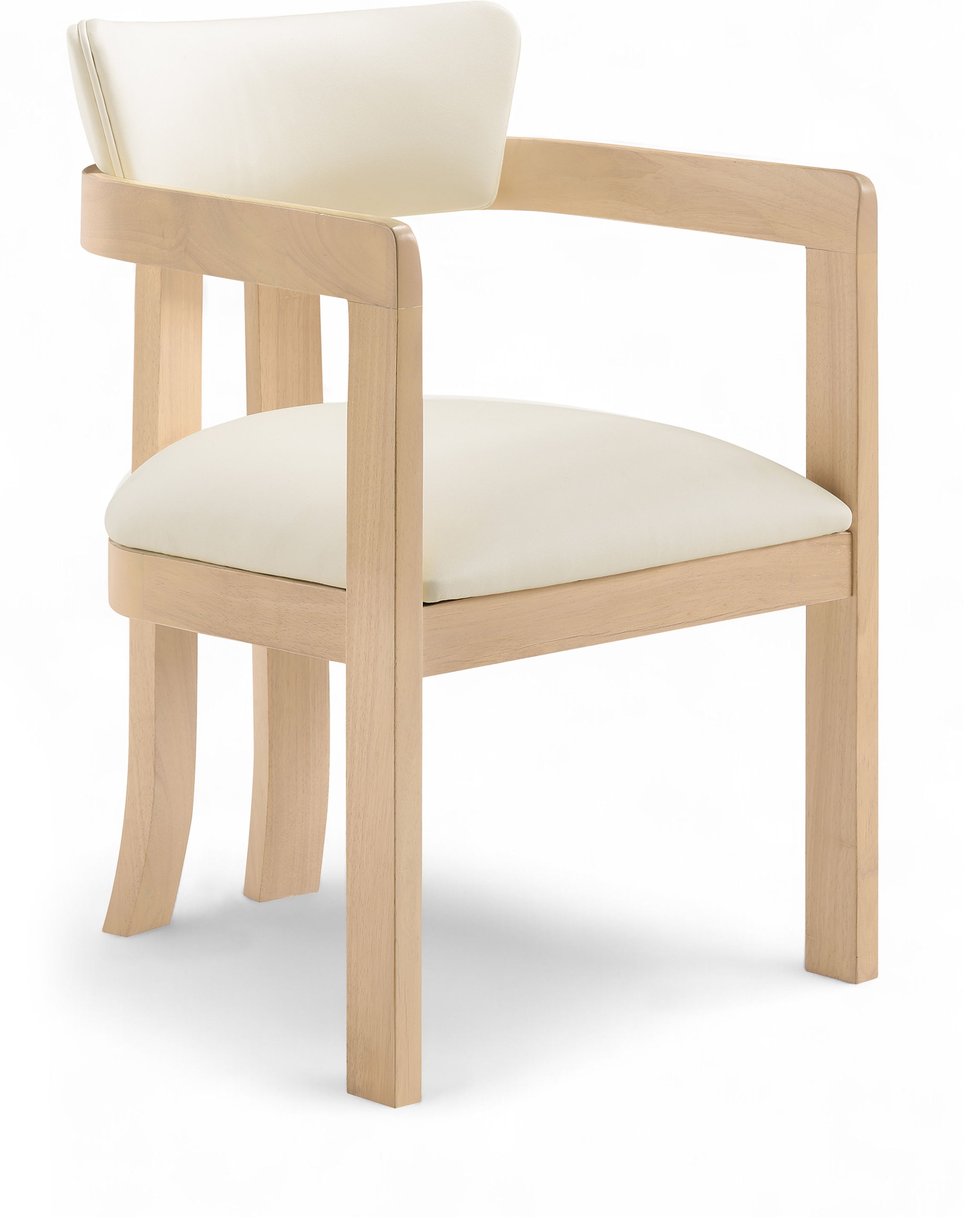 Lavrin - Vegan Leather Dining Arm Chair (Set of 2) - Cream