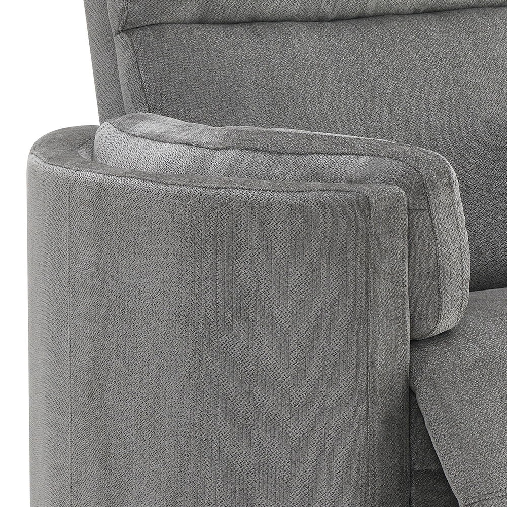Sagen - Recliner With Swivel & Glider - Charcoal Chenille, dark gray, view 6