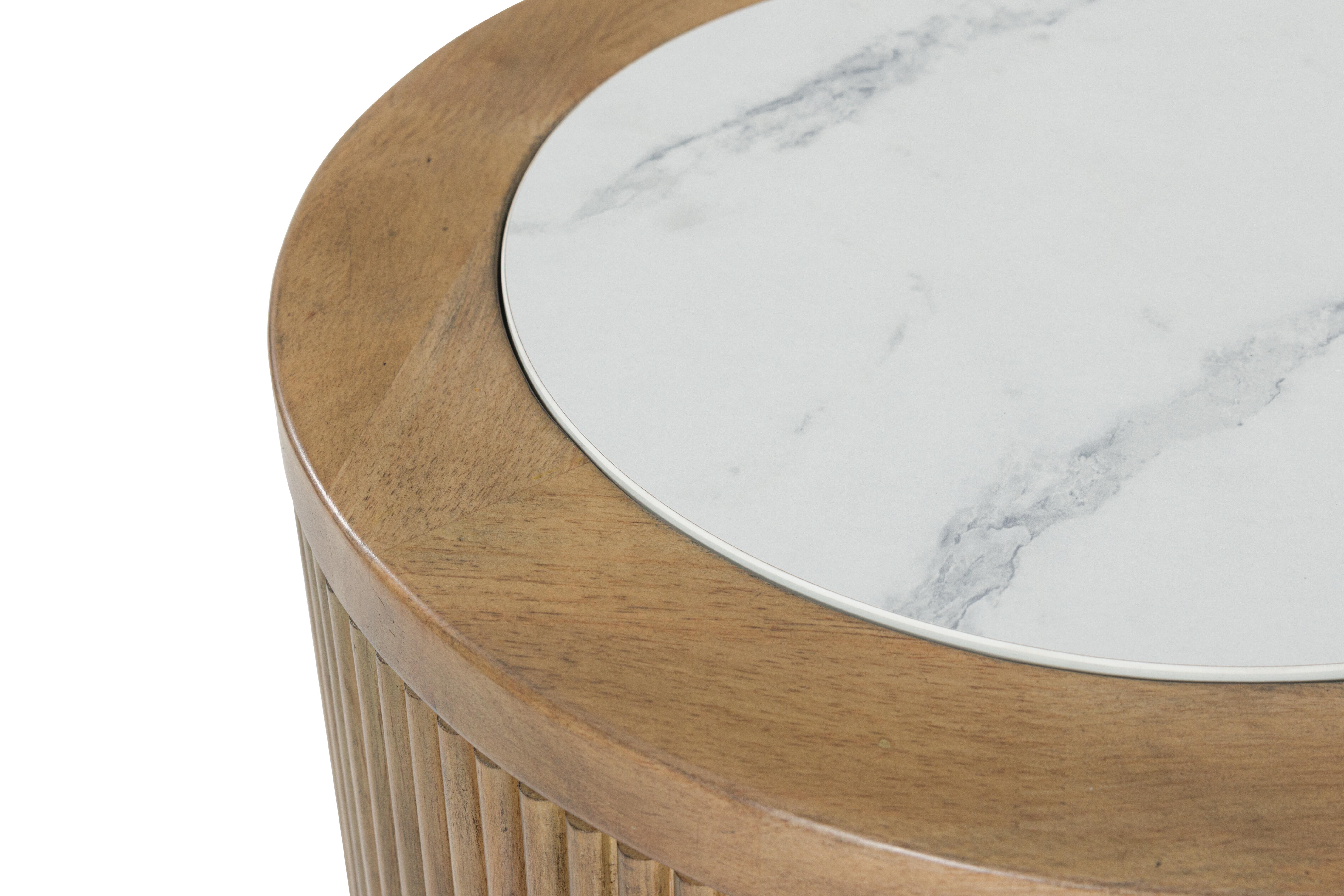 Ashley Furniture Camdill - Round End Table - Light Brown / White - Image 5