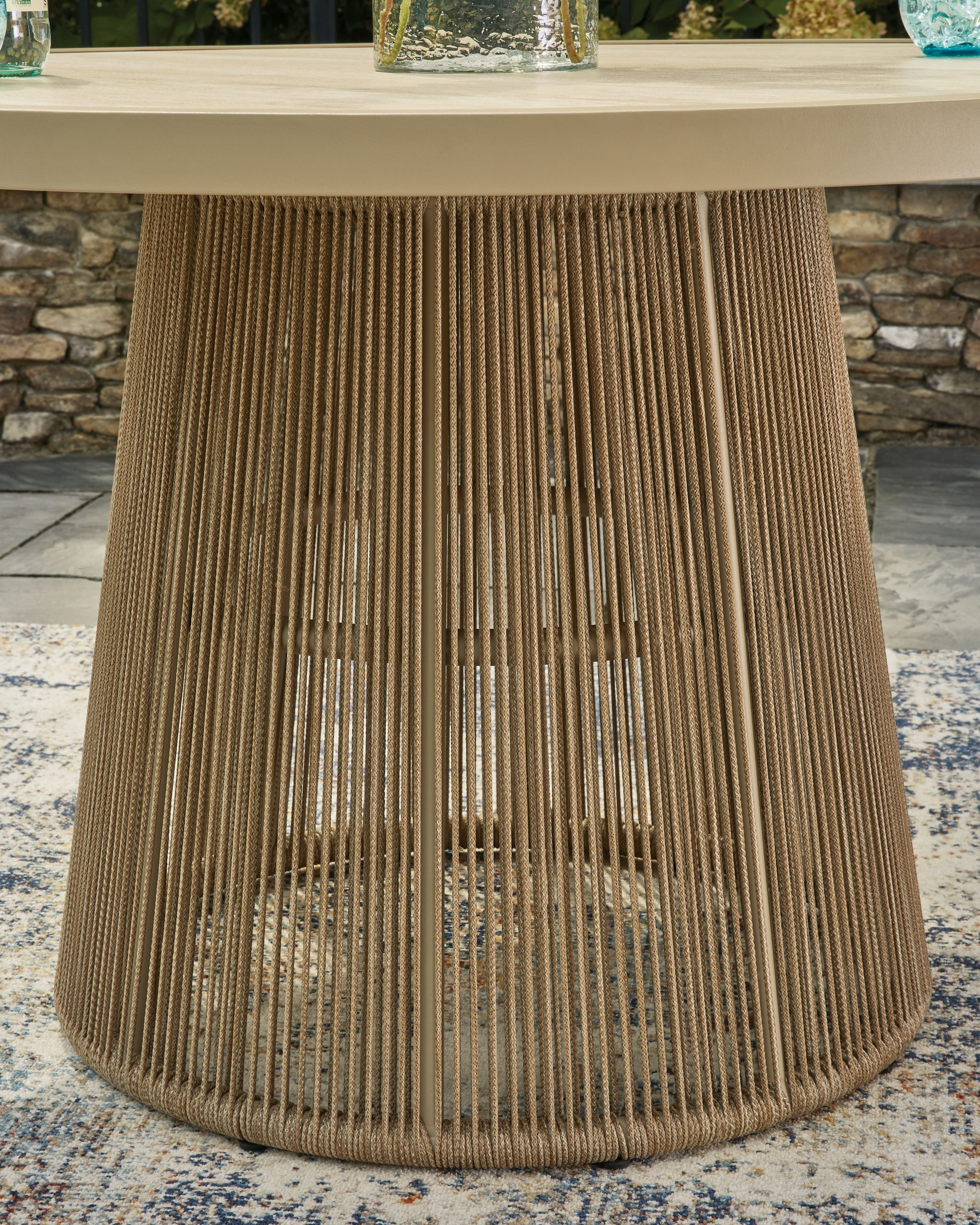 Ashley Furniture Orchard Beach - Outdoor Dining Table - Beige - Image 4