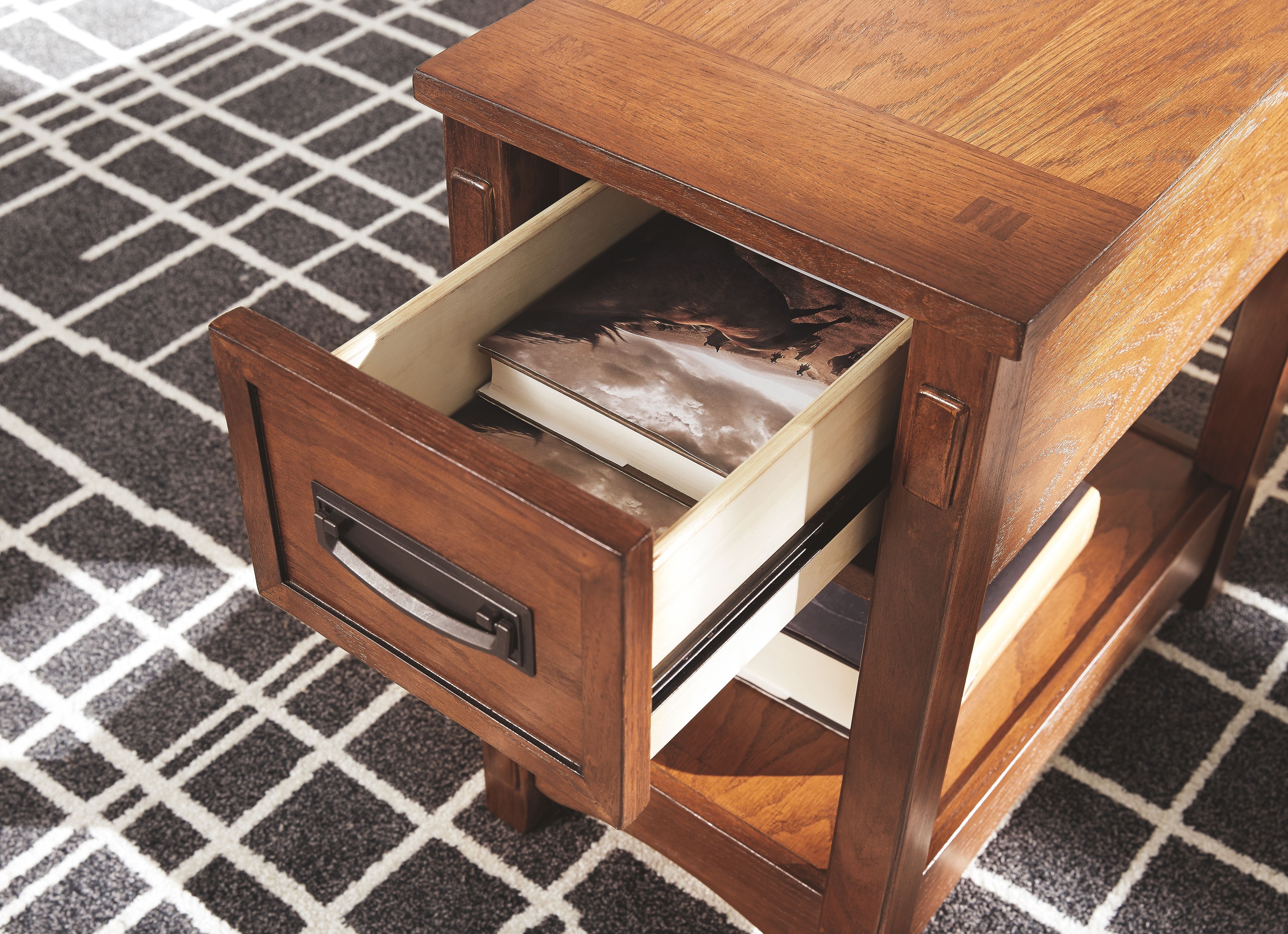Ashley Furniture Breegin - Chair Side End Table - 1 Drawer - Brown - Image 8
