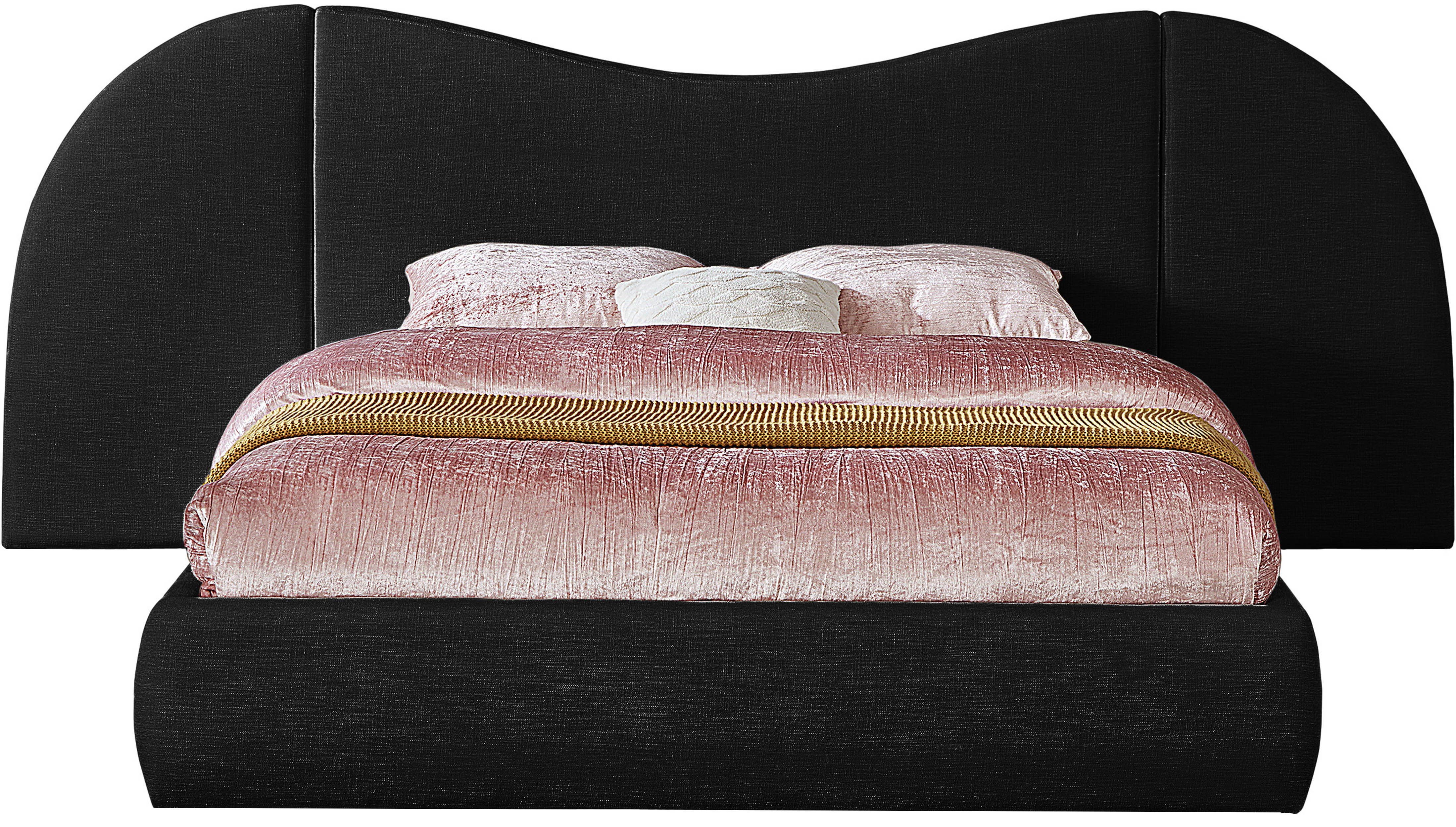 Everest - Linen Fabric Queen Bed - Black
