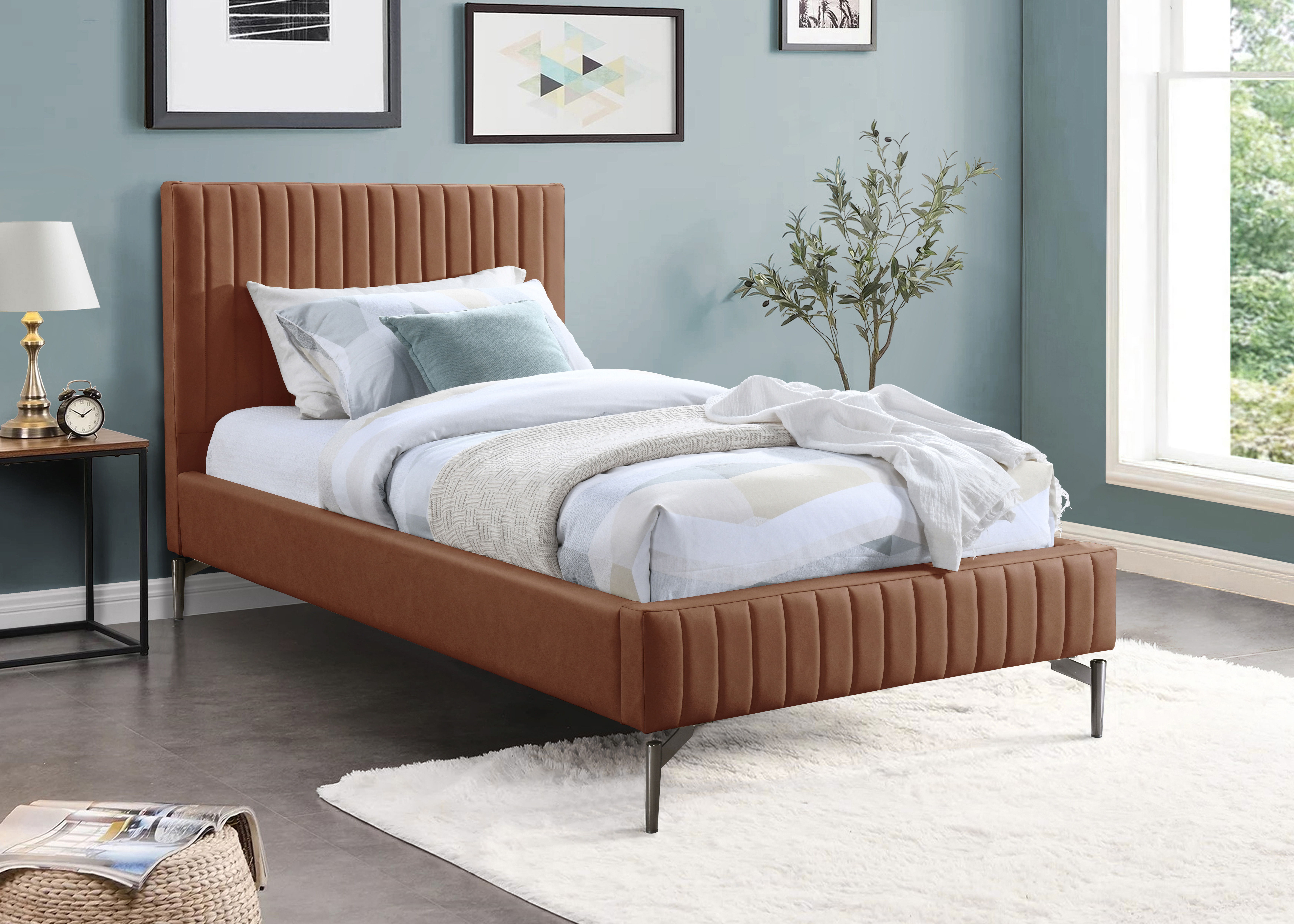 Gallo - Twin Bed - Cognac