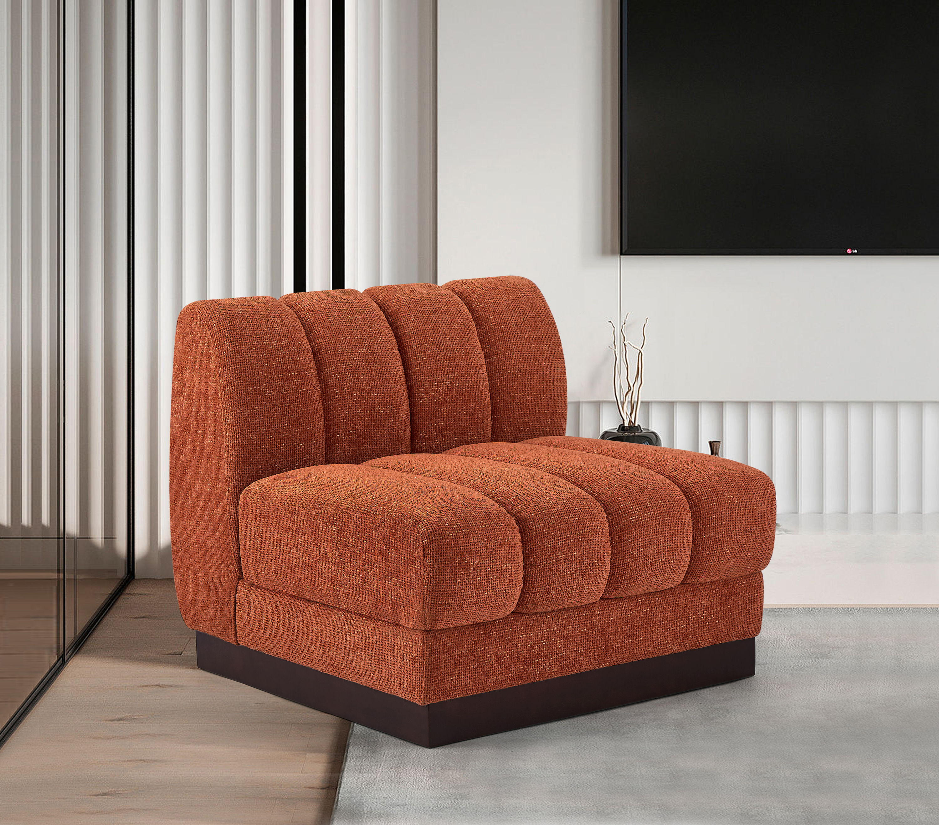 Quinn - Armless Chair - Cognac