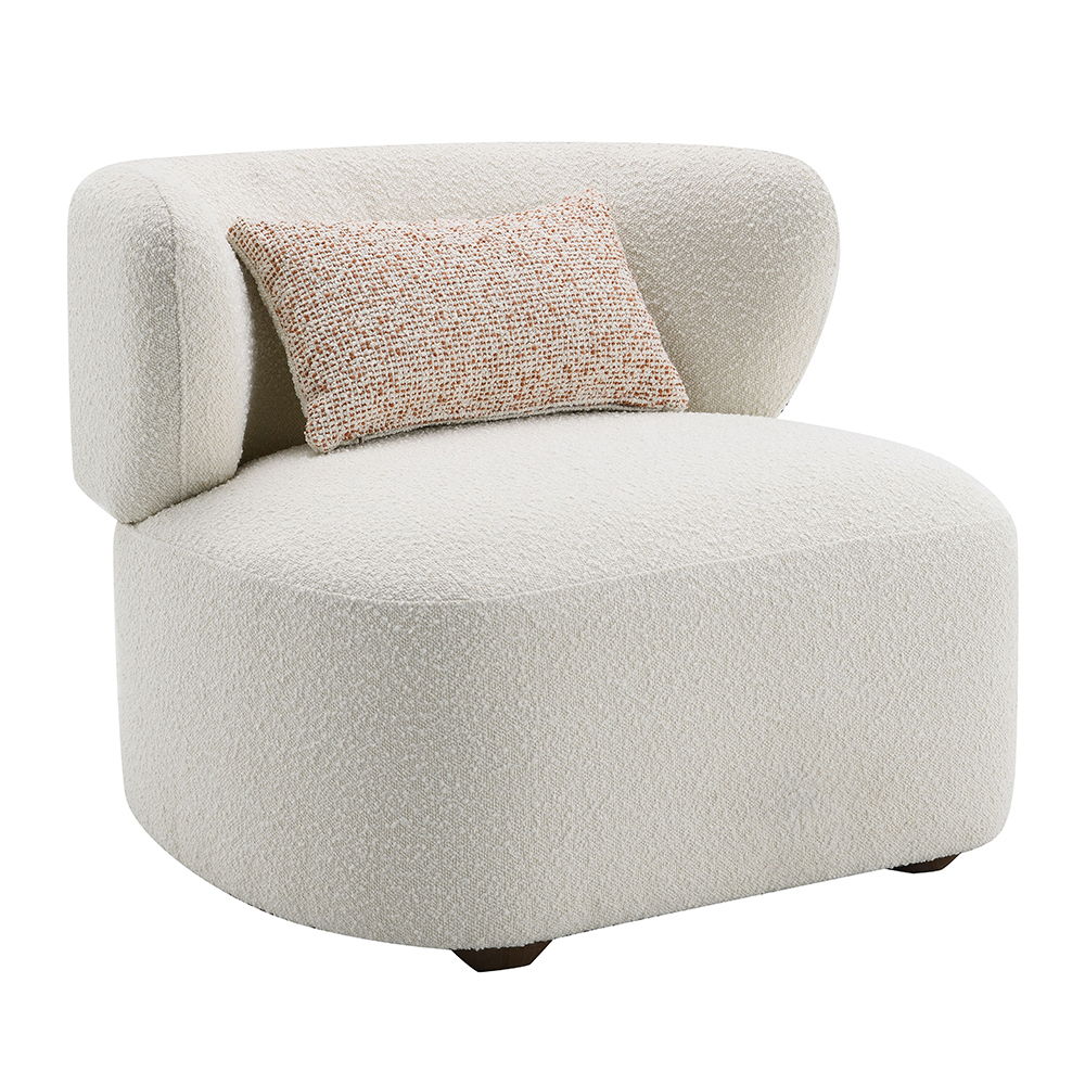 Darius - Accent Chair With Pillow - Beige Boucle, beige, view 3