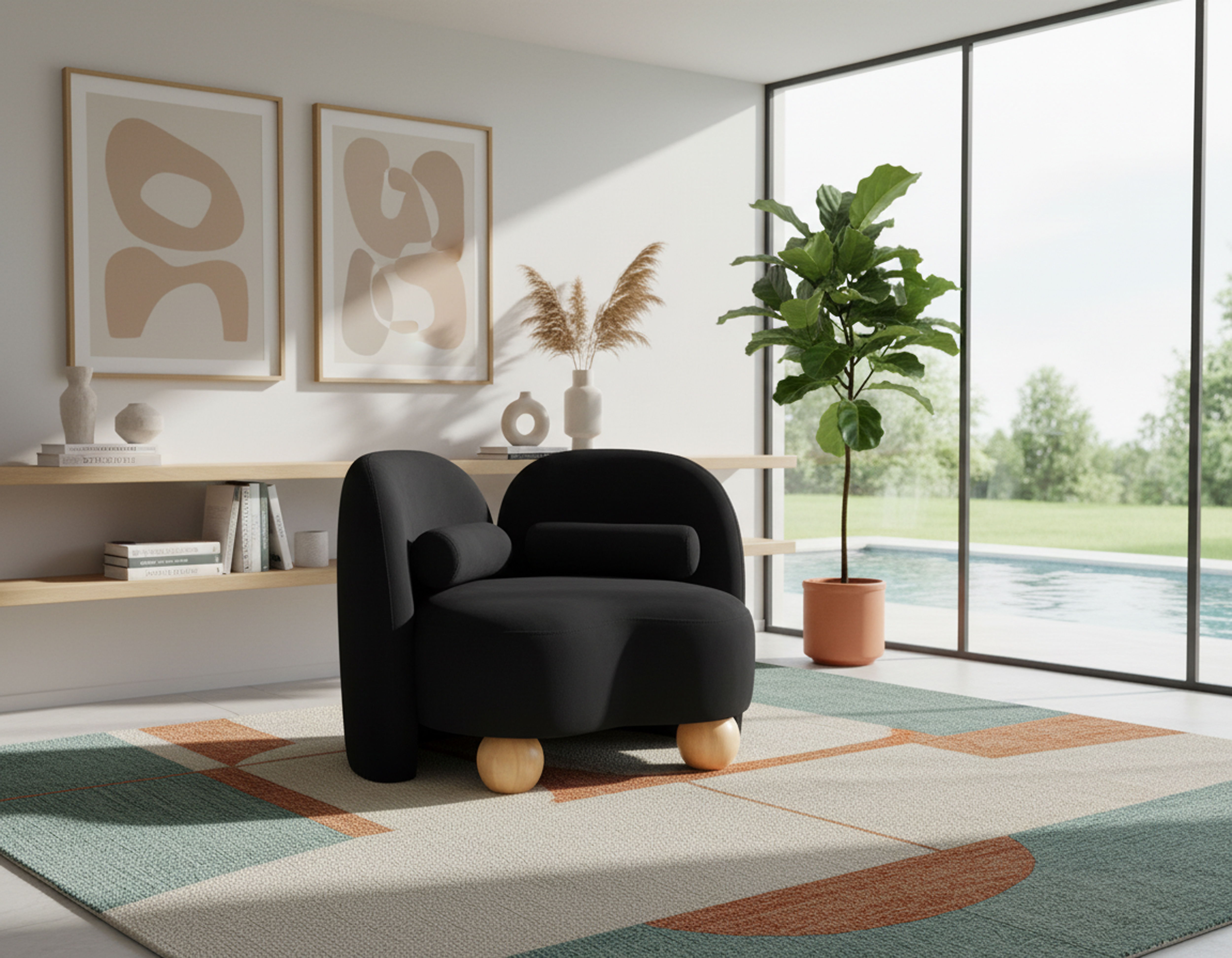 Daphne - Velvet Chair - Black
