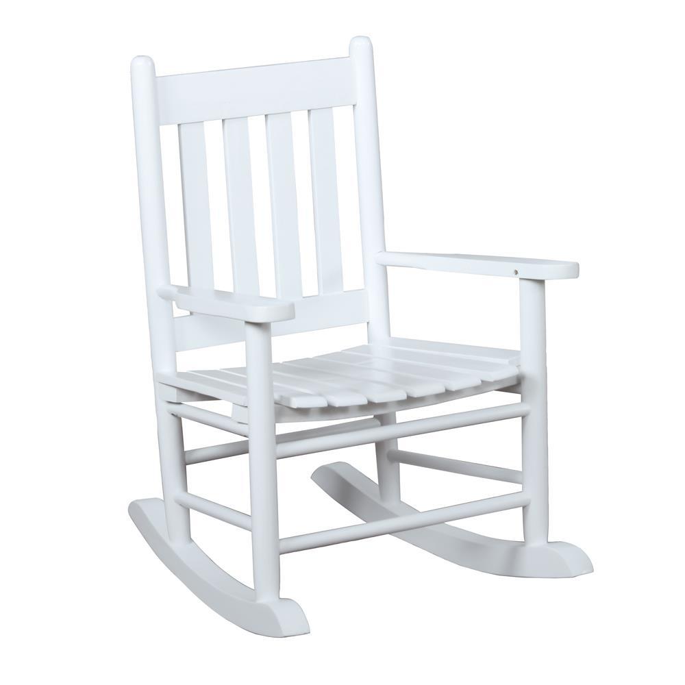 Slat Back Youth Rocking Chair White Image