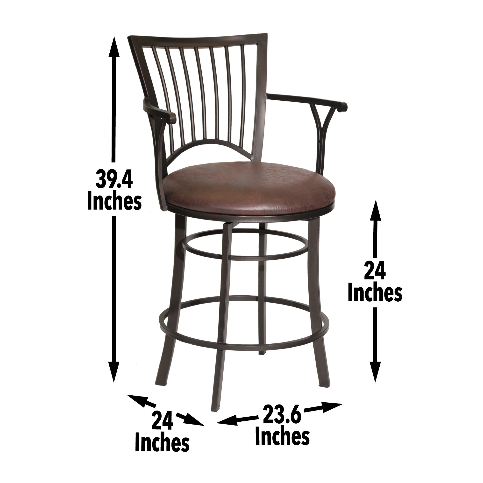 Bayview - Swivel Counter Stool - Dark Brown
