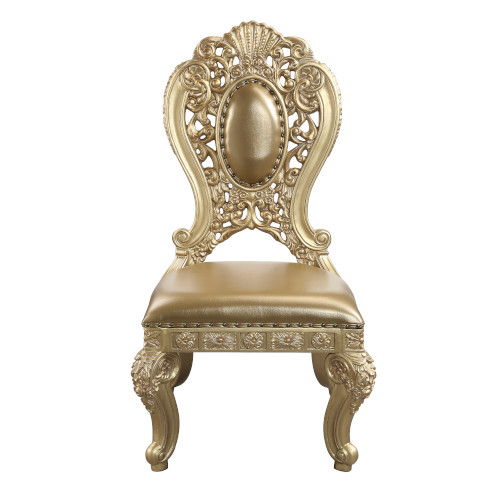 Seville - Side Chair (Set of 2) - Synthetic Leather & Gold, beige, view 3