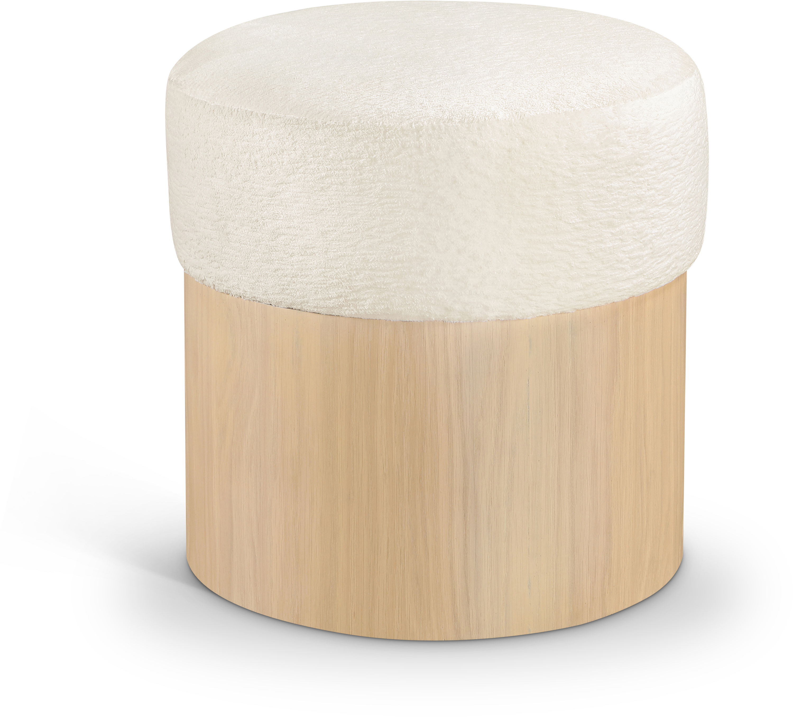 Nimes - Ottoman / Stool With Natural Base - Cream