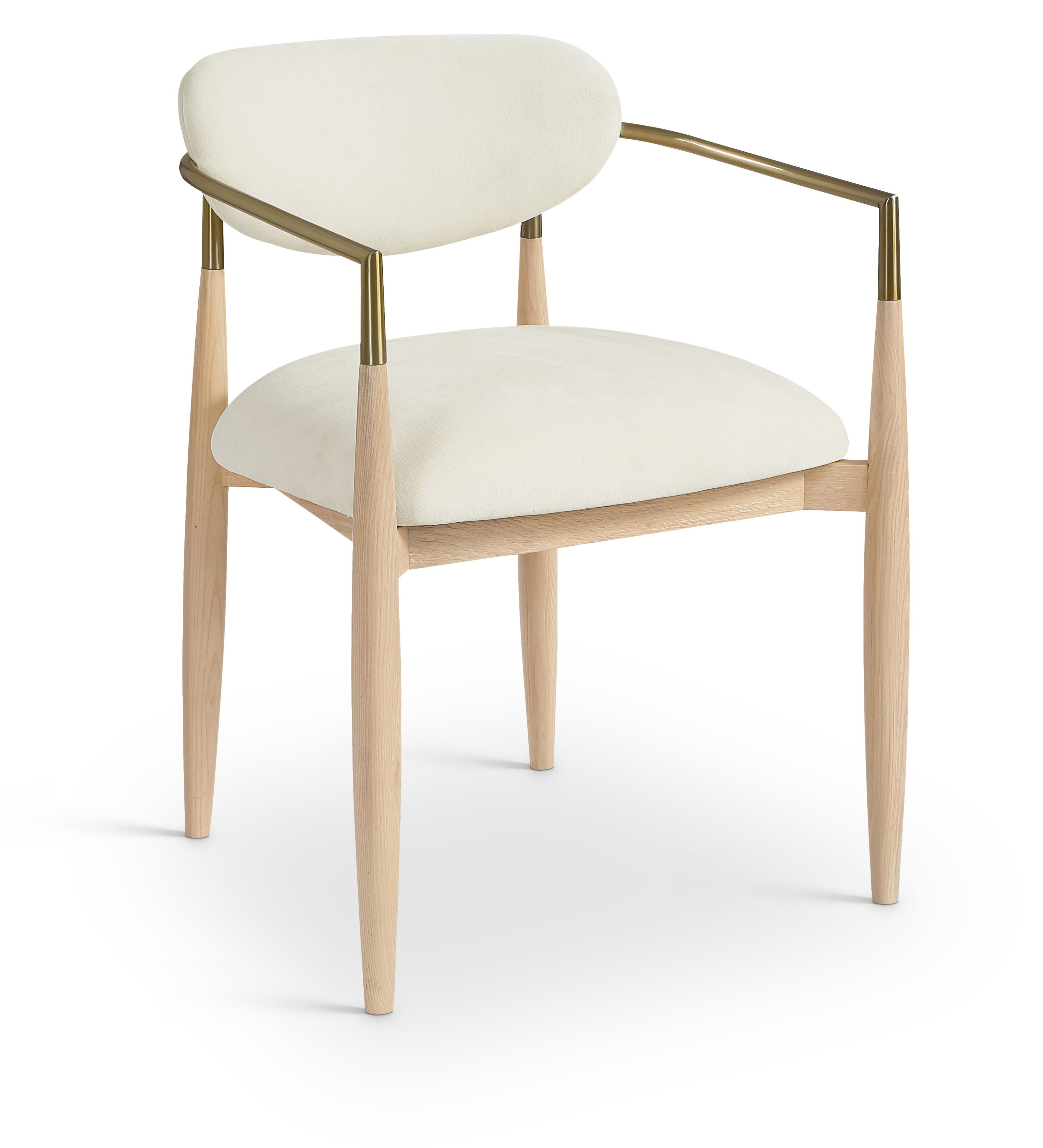Riccio - Performance Fabric Dining Arm Chair (Set of 2) - Cream