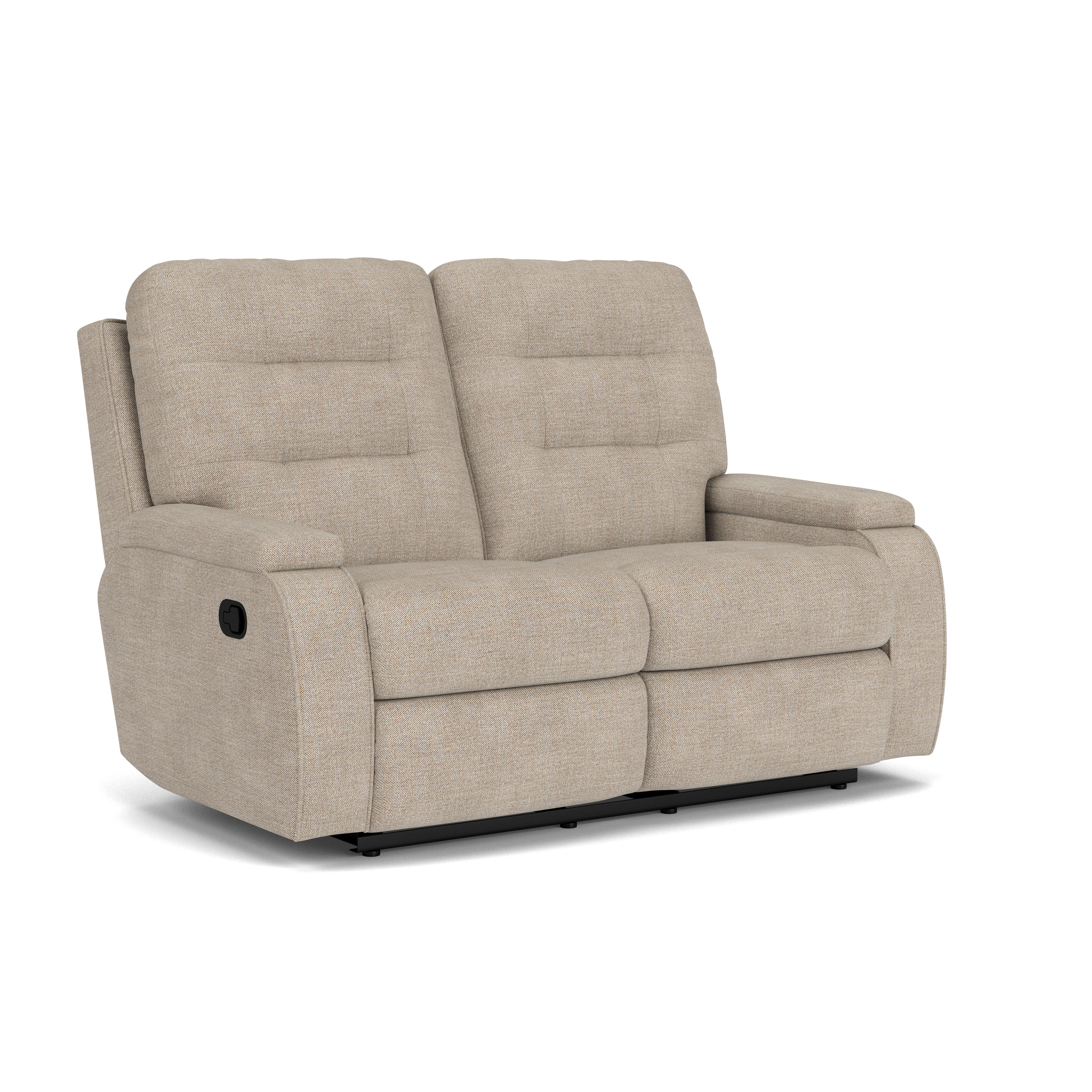 Kerrie - Transitional Fabric Reclining Loveseat, light brown, view 2
