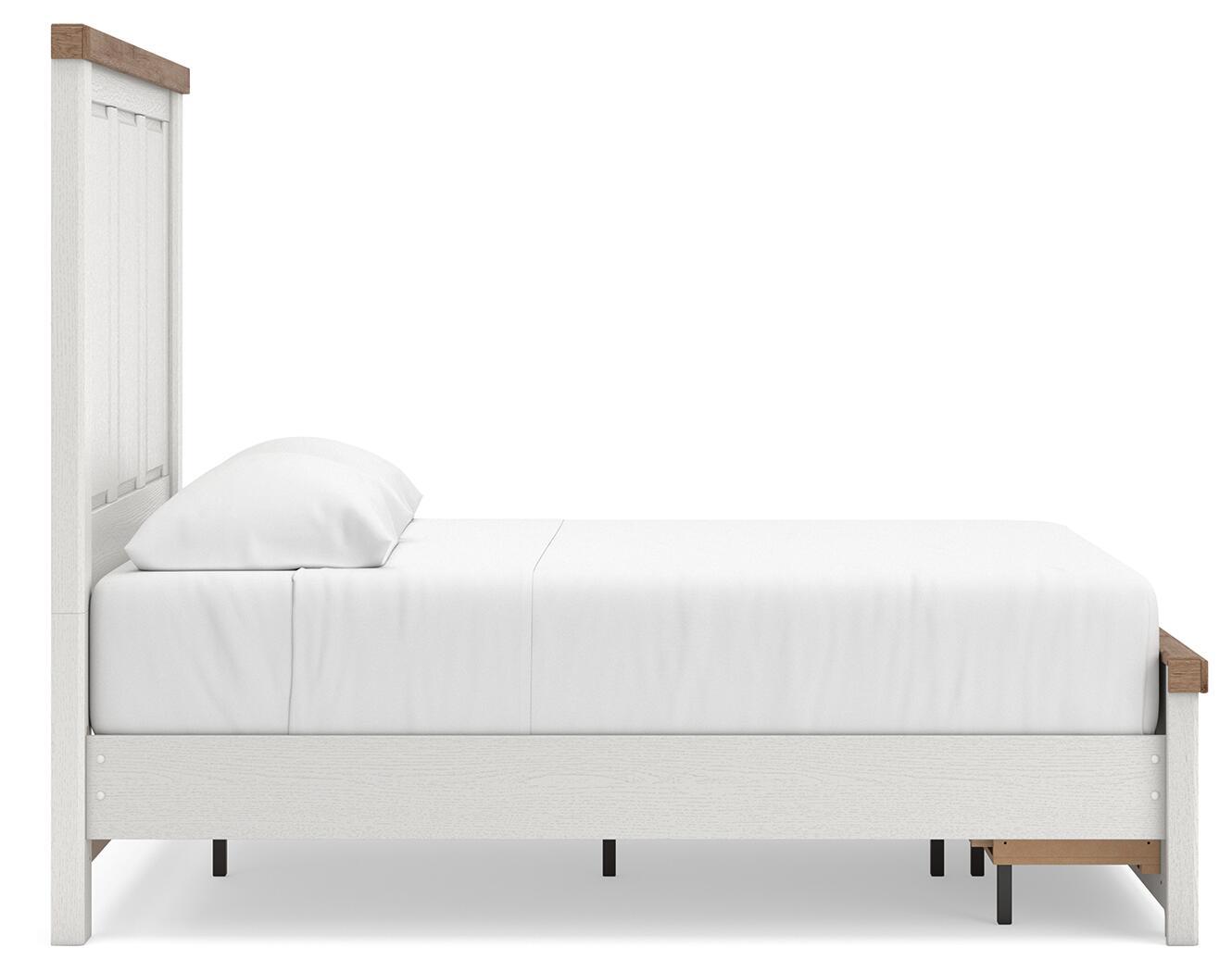 Ashley Furniture Savonport - Full Panel Storage Bed With Storage Footboard - White / Brown - Image 6
