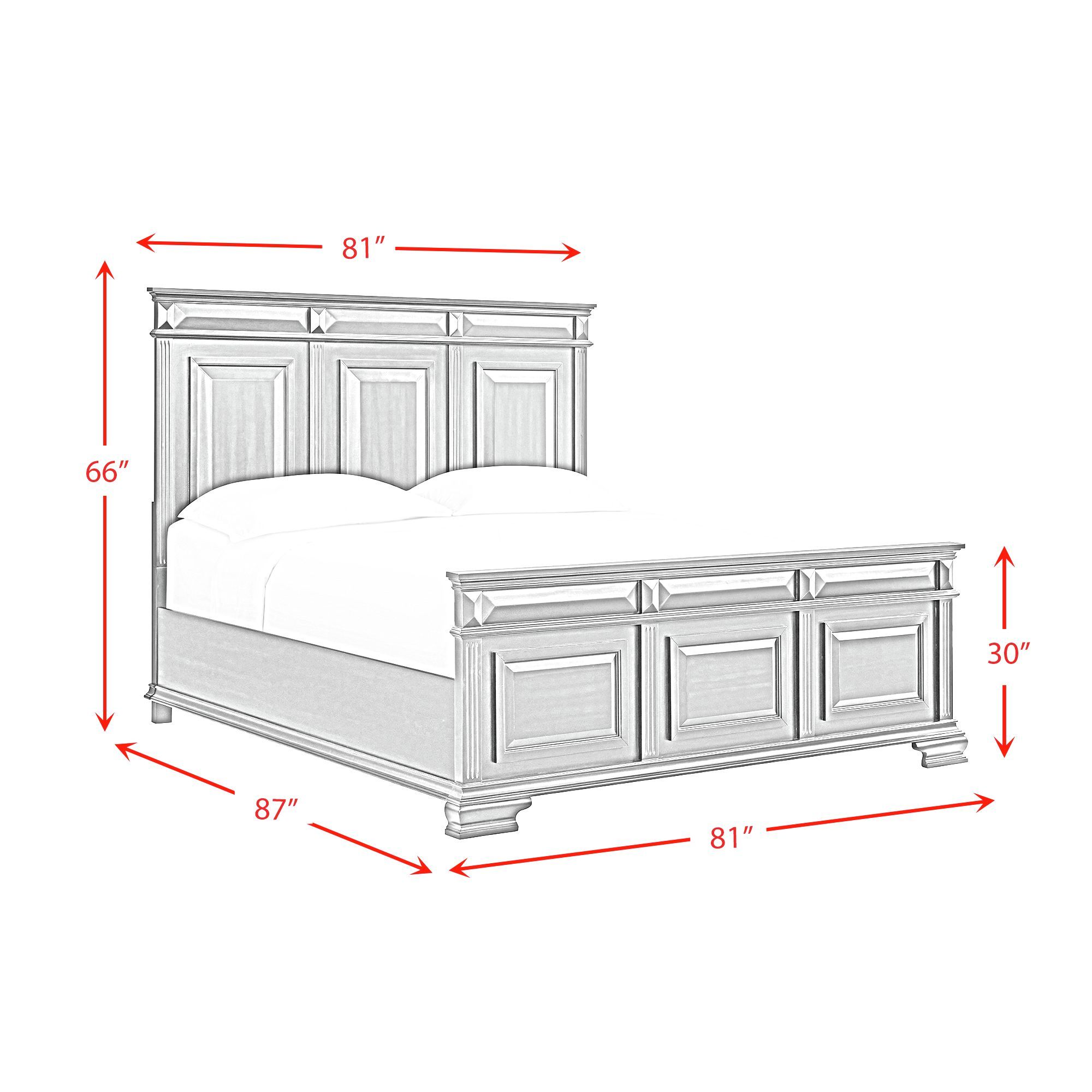 Bridgestone - King 3 Piece Bedroom Set - Antique White