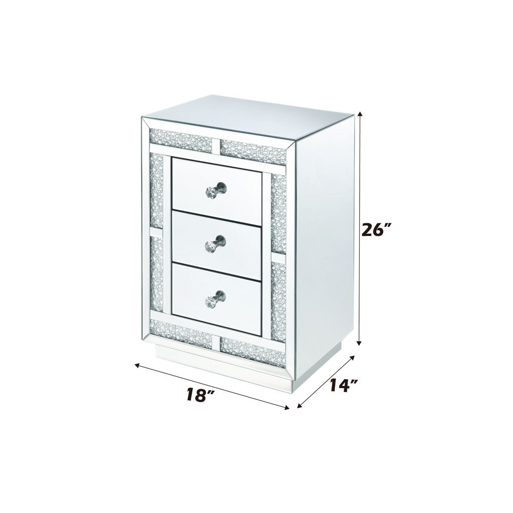 Mallika - Accent Table - Mirrored & Faux Crystals, silver, view 7