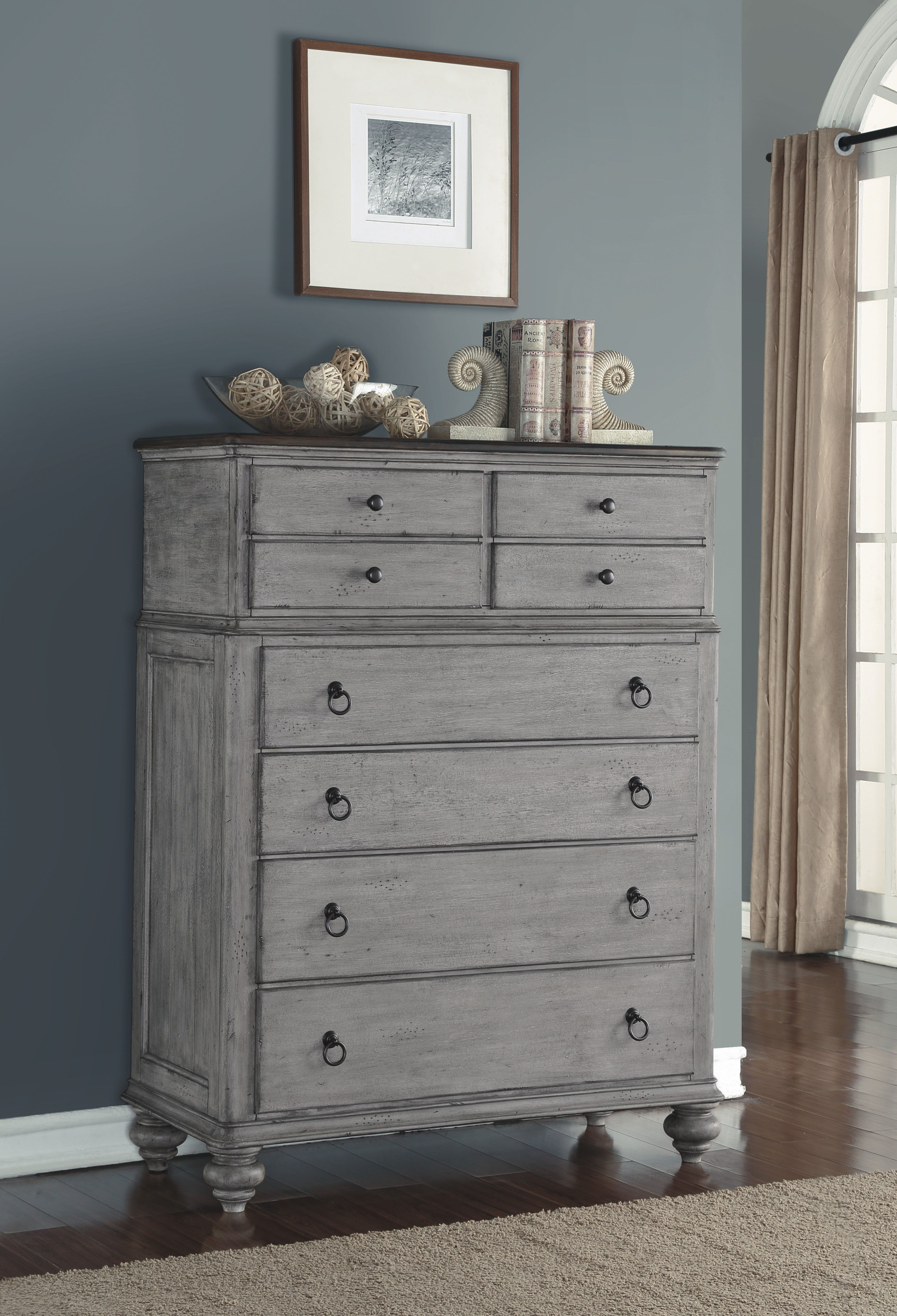 Plymouth - Drawer Chest - Gray, gray, view 4