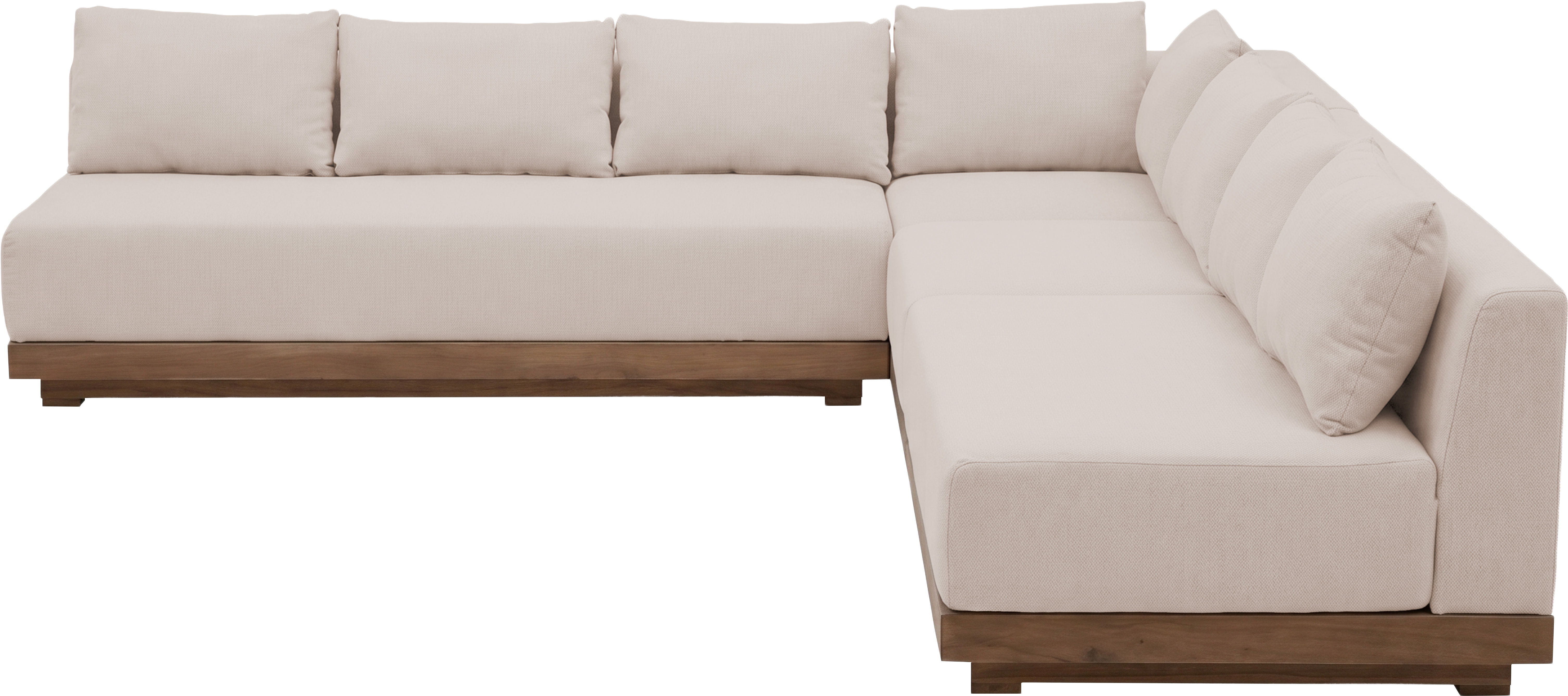 Solace - Olefin Performance Fabric 4 Piece Outdoor Patio Modular Sectional - Beige