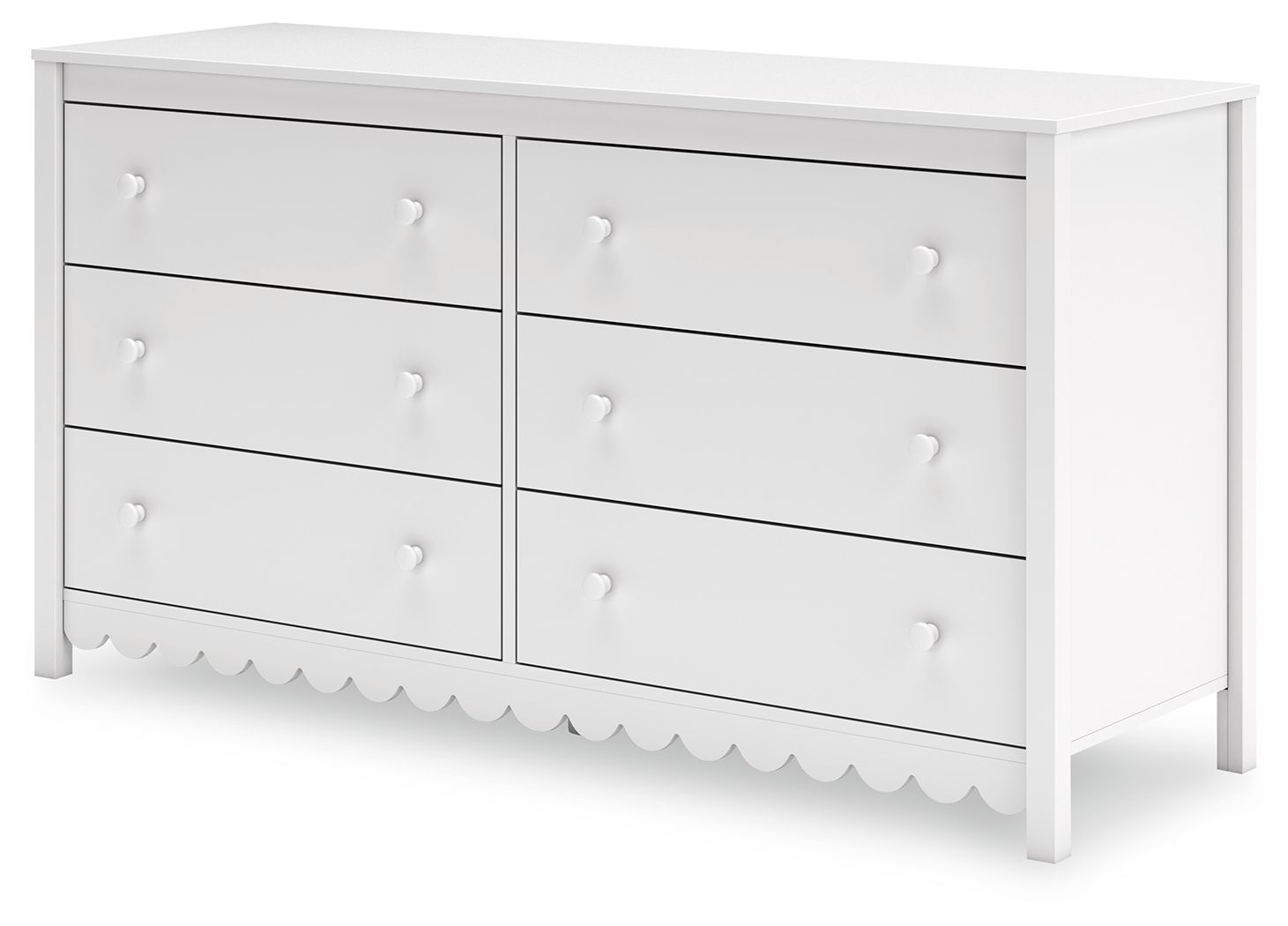 Hallityn - Six Drawer Dresser - White, white, view 3