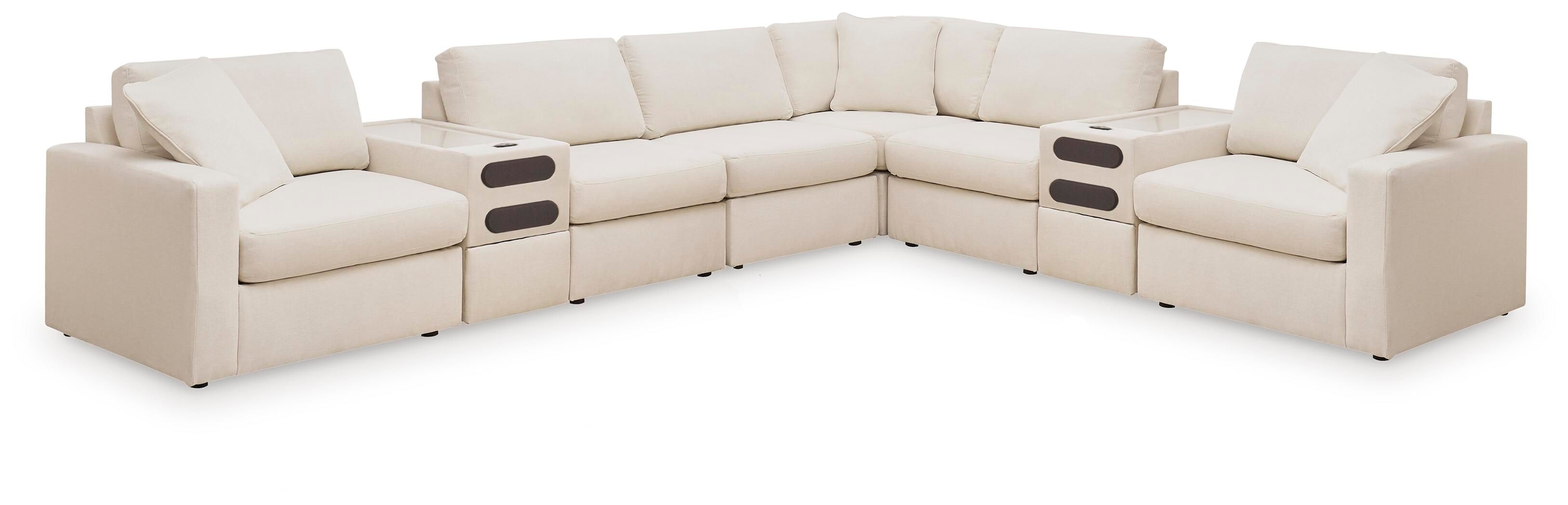 Modmax – 8-Piece Sectional With 2 Audio System Consoles – Oyster