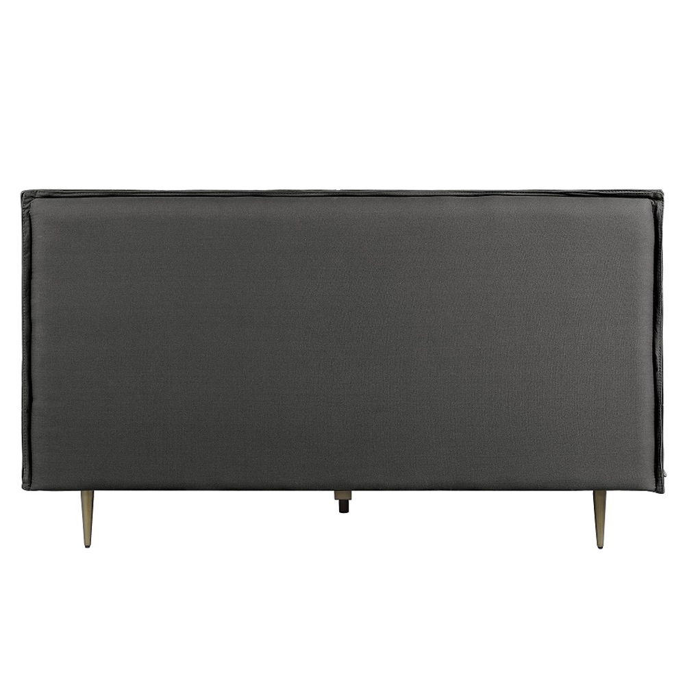 Metis - Queen Bed - Gray Top Grain Leather, dark gray, view 3