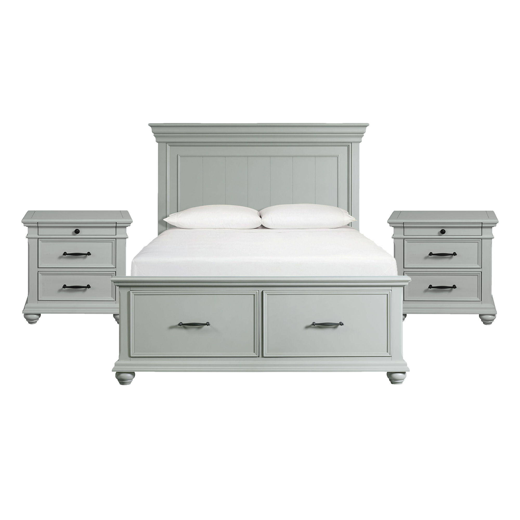 Queen · 3 Pc · Bedroom Set With 2 Nightstands