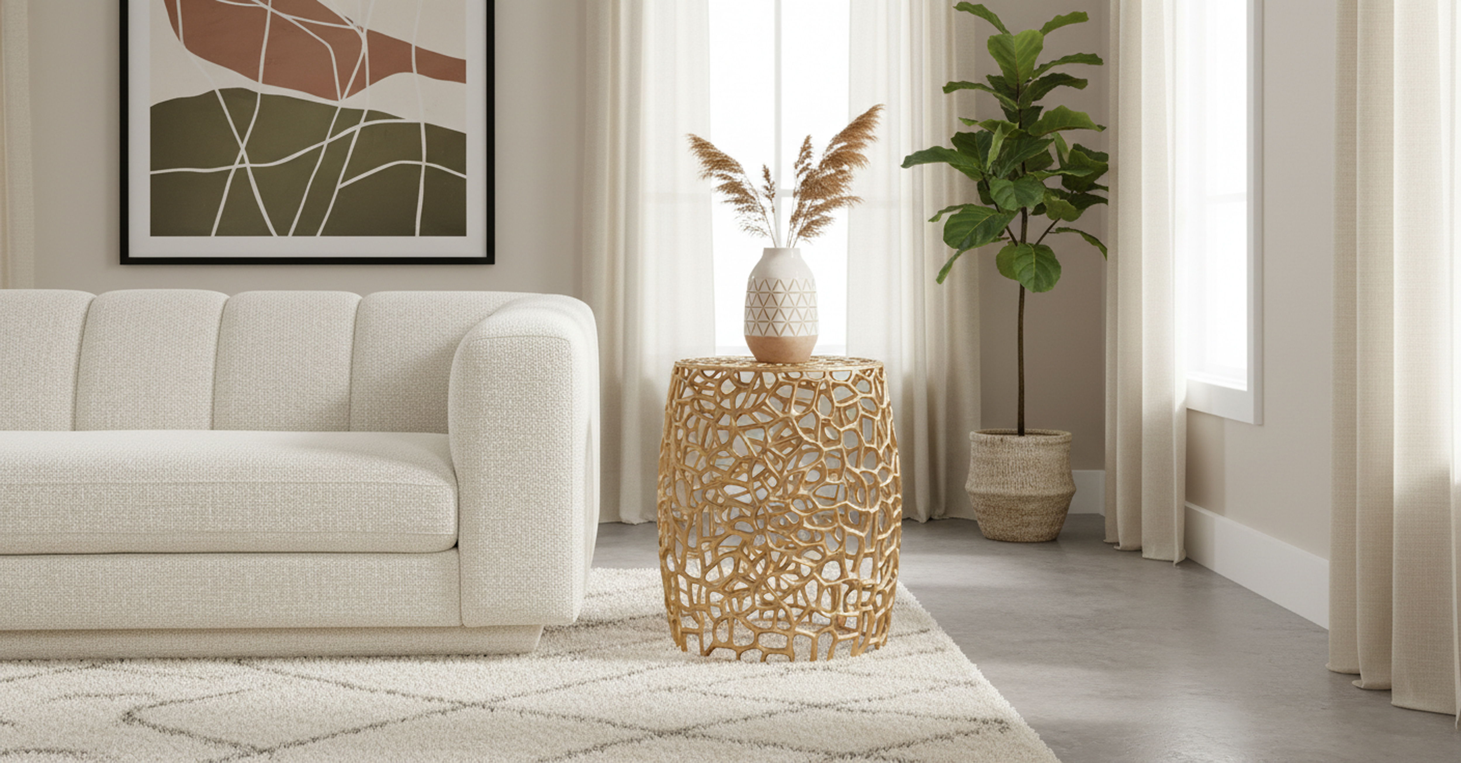 Priya - End Table - Gold