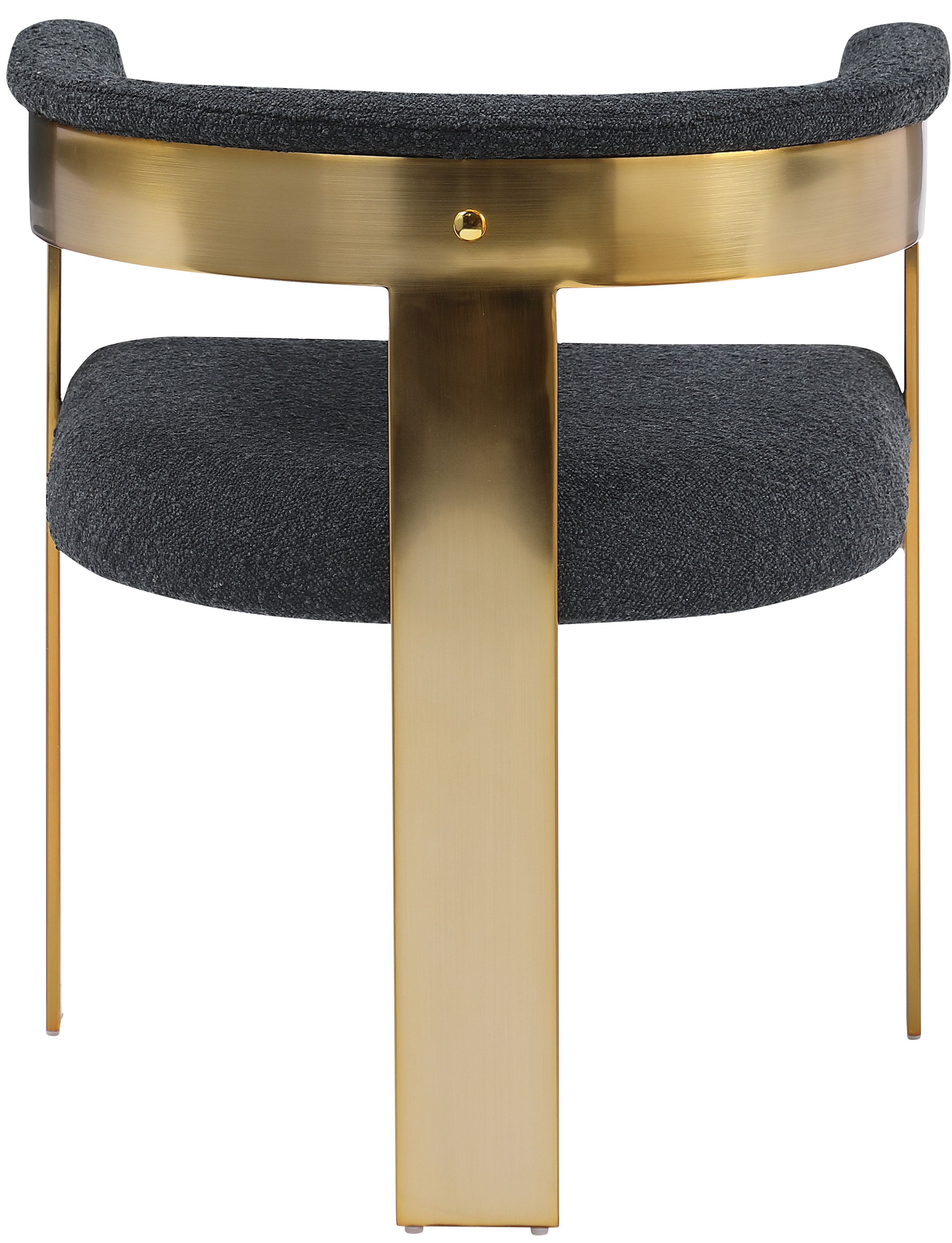 Romeo - Boucle Dining Chair With Gold Base (Set of 2) - Black