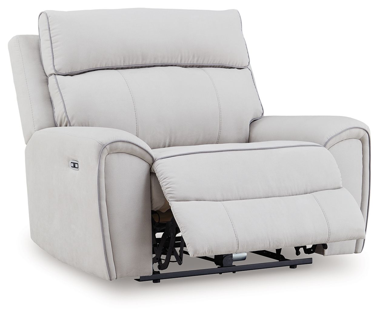 Ashley Furniture Social Pointe - Power Recliner / Adjustable Headrest - Pearl / Ash - Image 3
