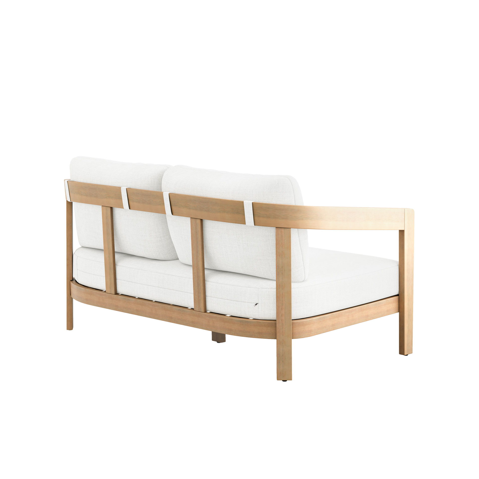 Wesley - Patio Loveseat With Cushions - White, light brown, view 4