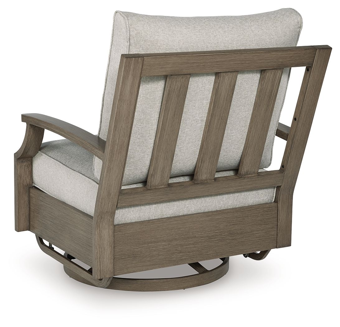 Ashley Furniture Rainier Ranch - Swivel Glider Chair With Cushion - Brown / Beige - Image 6