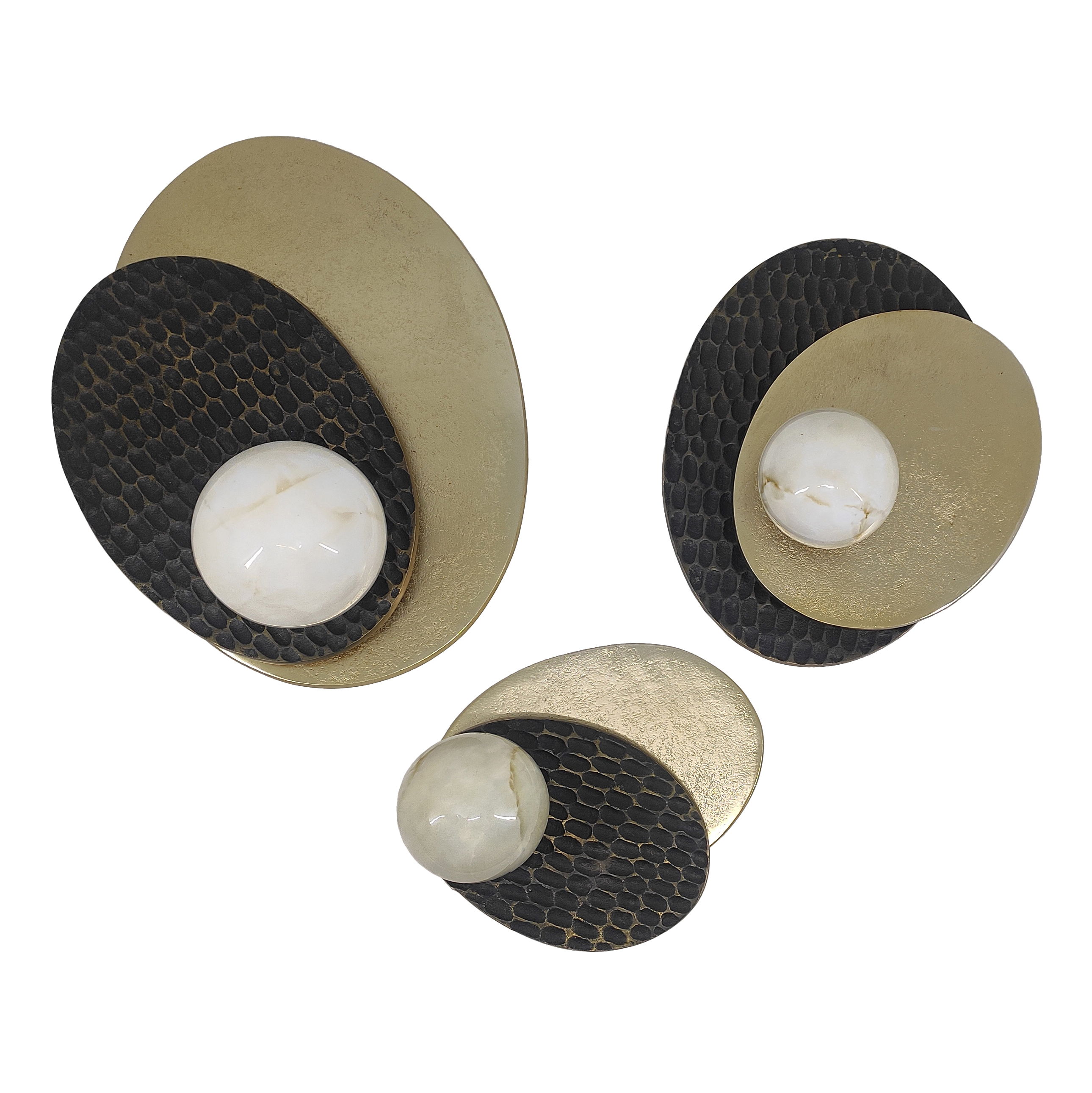 10 / 12 / 15\" Piccolo Wall Disks (Set of 3) - Gold / Black