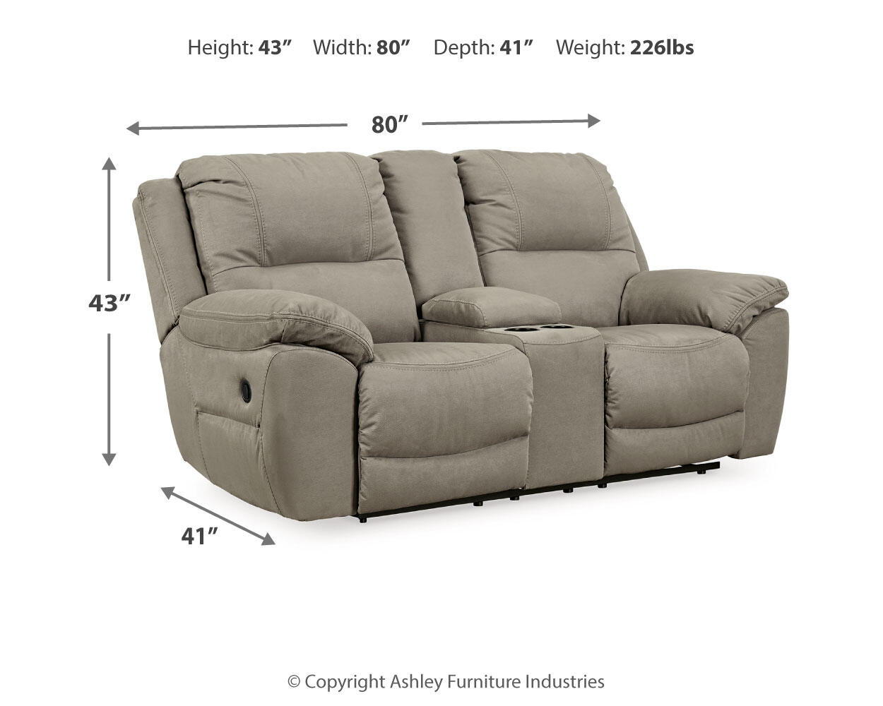 Ashley Furniture Next-Gen Gaucho - DBL Rec Loveseat w/Console - Putty - Image 8