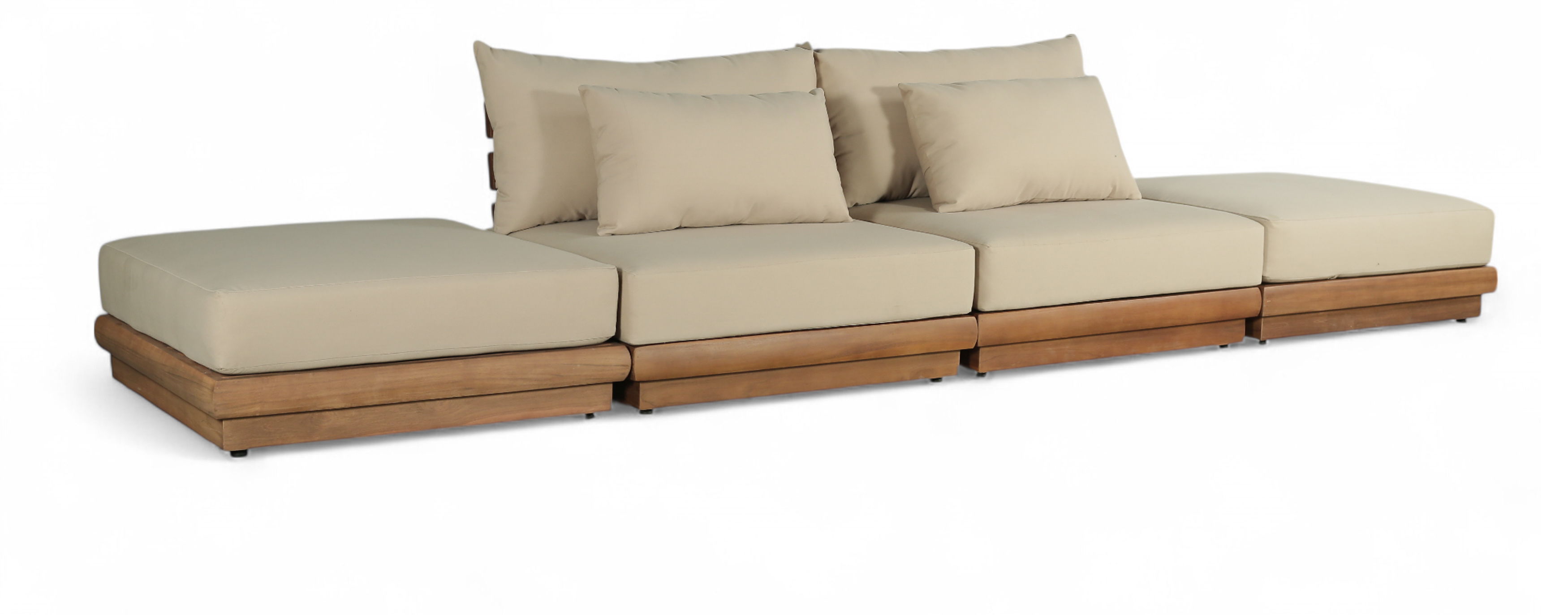 4 Pc · Water Resistant Fabric 148" Upholstered Outdoor Patio Modular Sofa