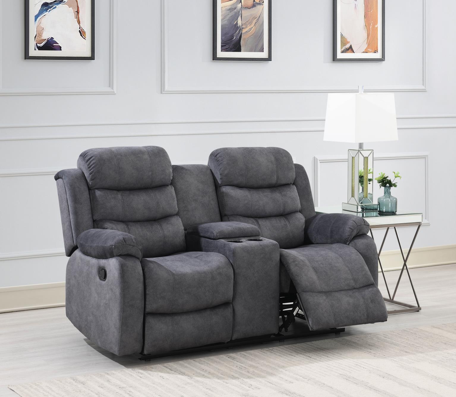 U194 - 2 Piece Living Room Set (Motion Sofa & Motion Loveseat) - Gray