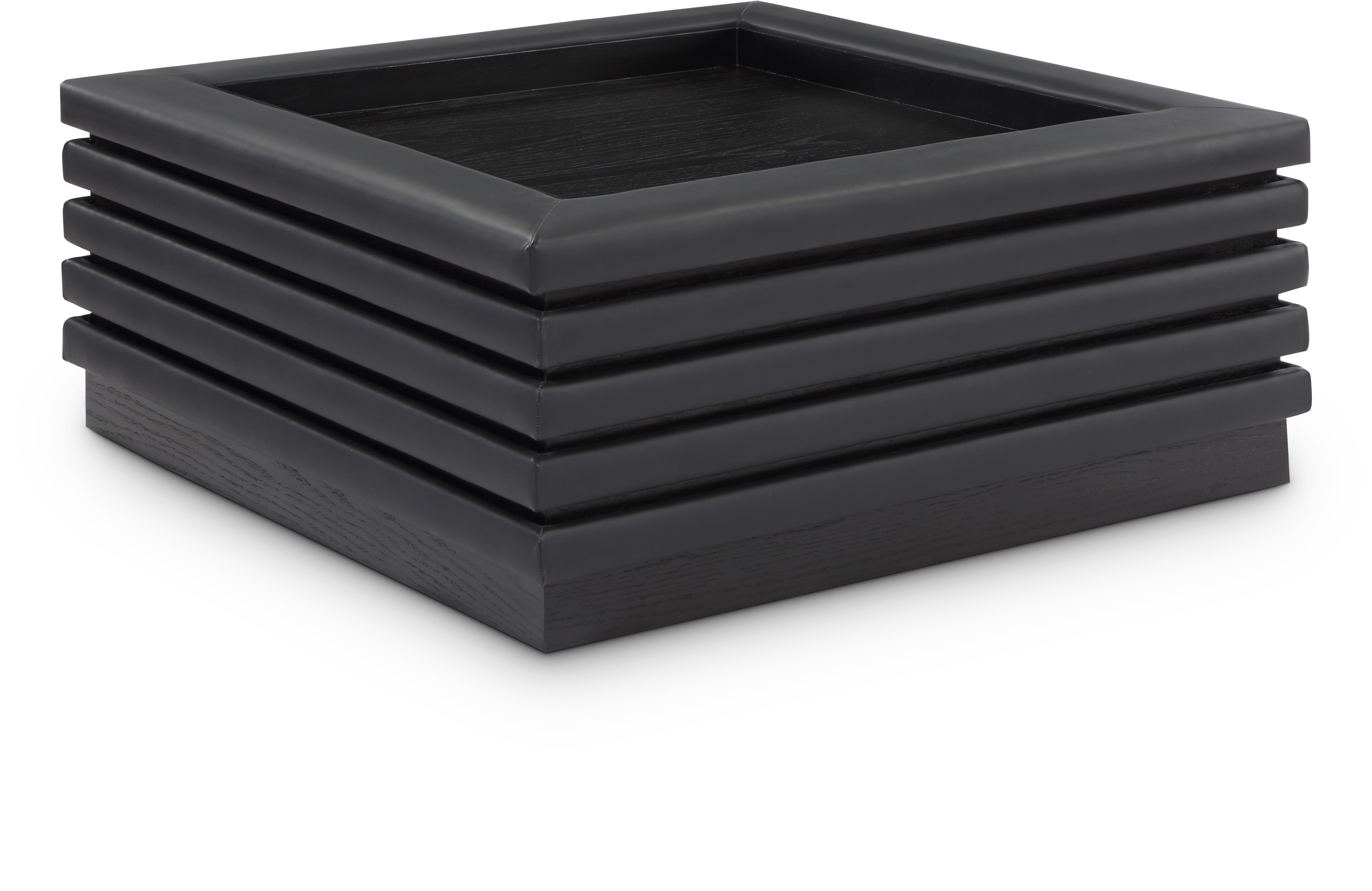 Rory - Square Coffee Table With Black Base - Black