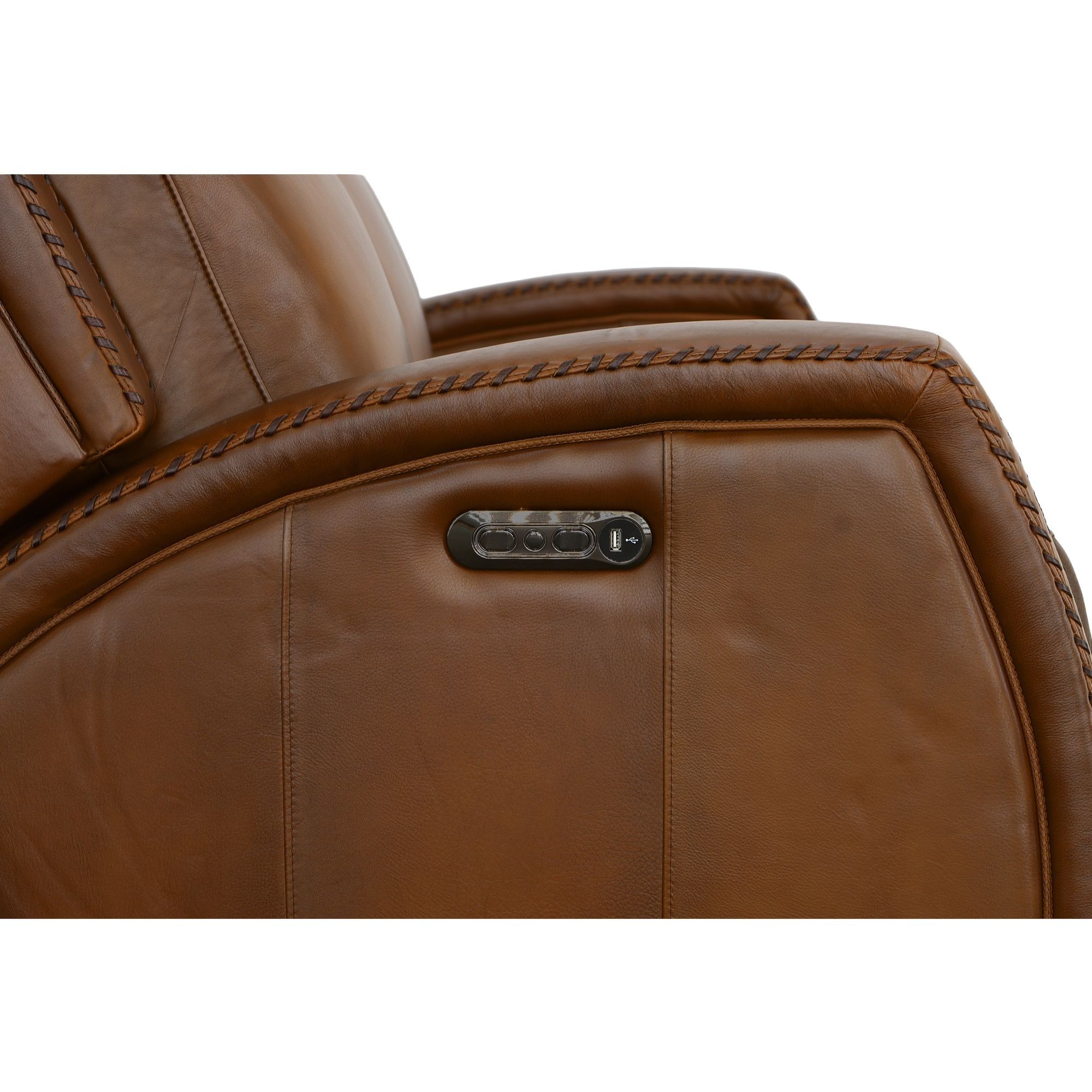 Mustang - Power Sofa With Power Headrest - Rust, light brown, view 5