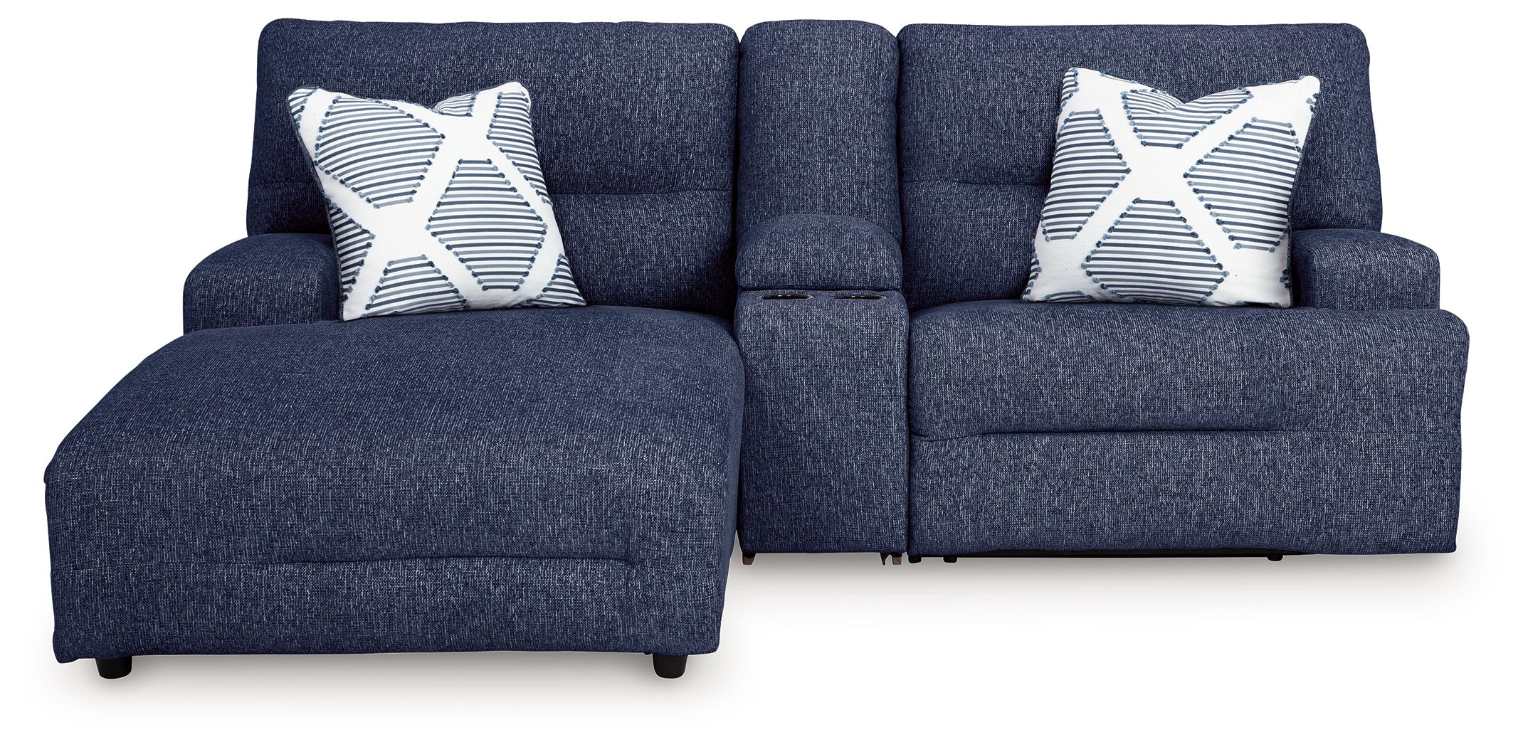 Ashley Furniture Acklen Place - 3-Piece Power Reclining Sectional Sofa With Laf Chaise - Navy - Image 5