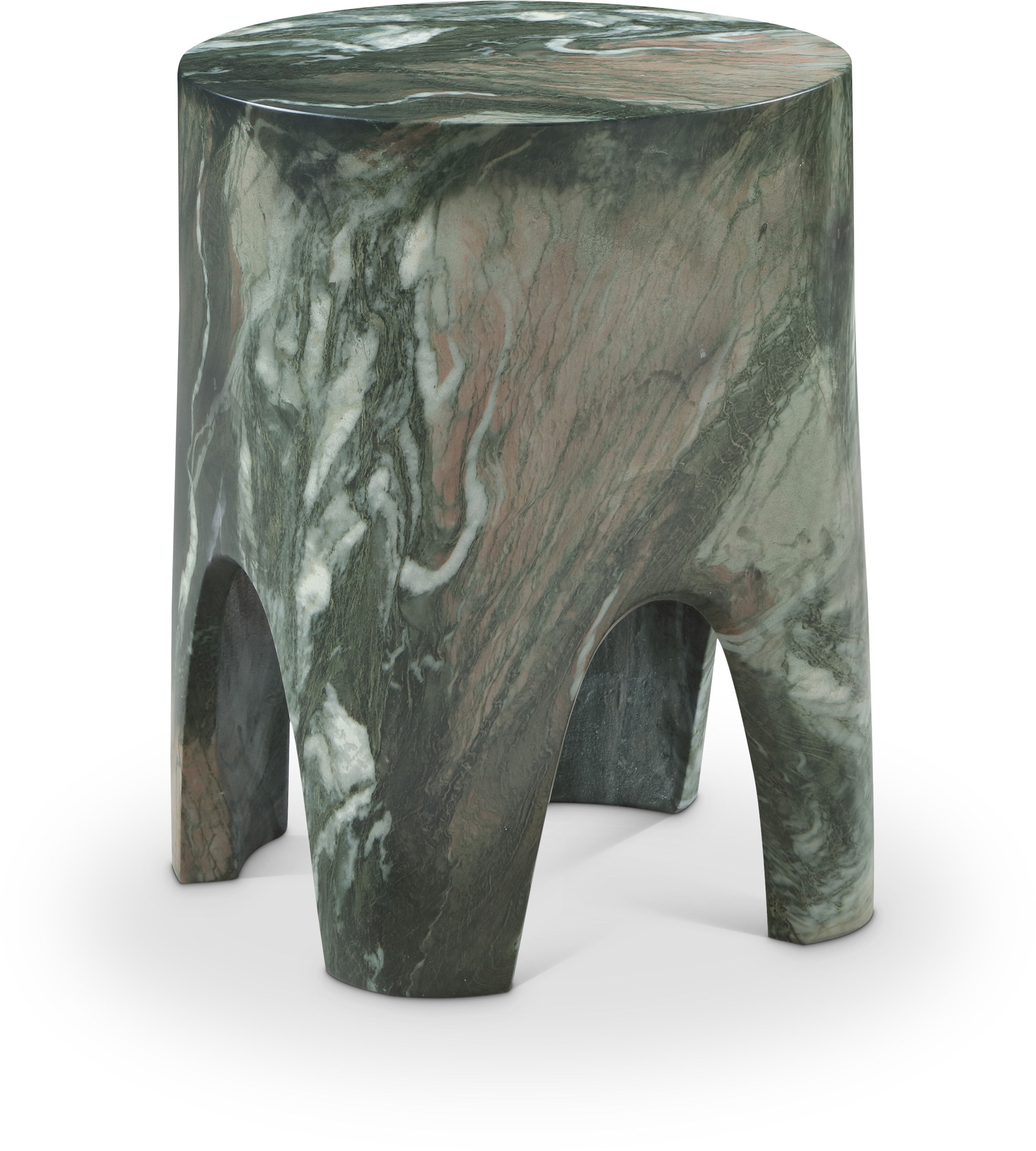 Foligno - Marble Finish Concrete End Table - Green