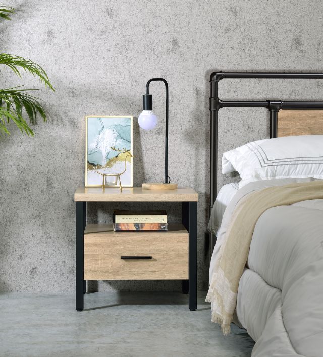 Yawan - Accent Table - Oak & Black, beige, view 4