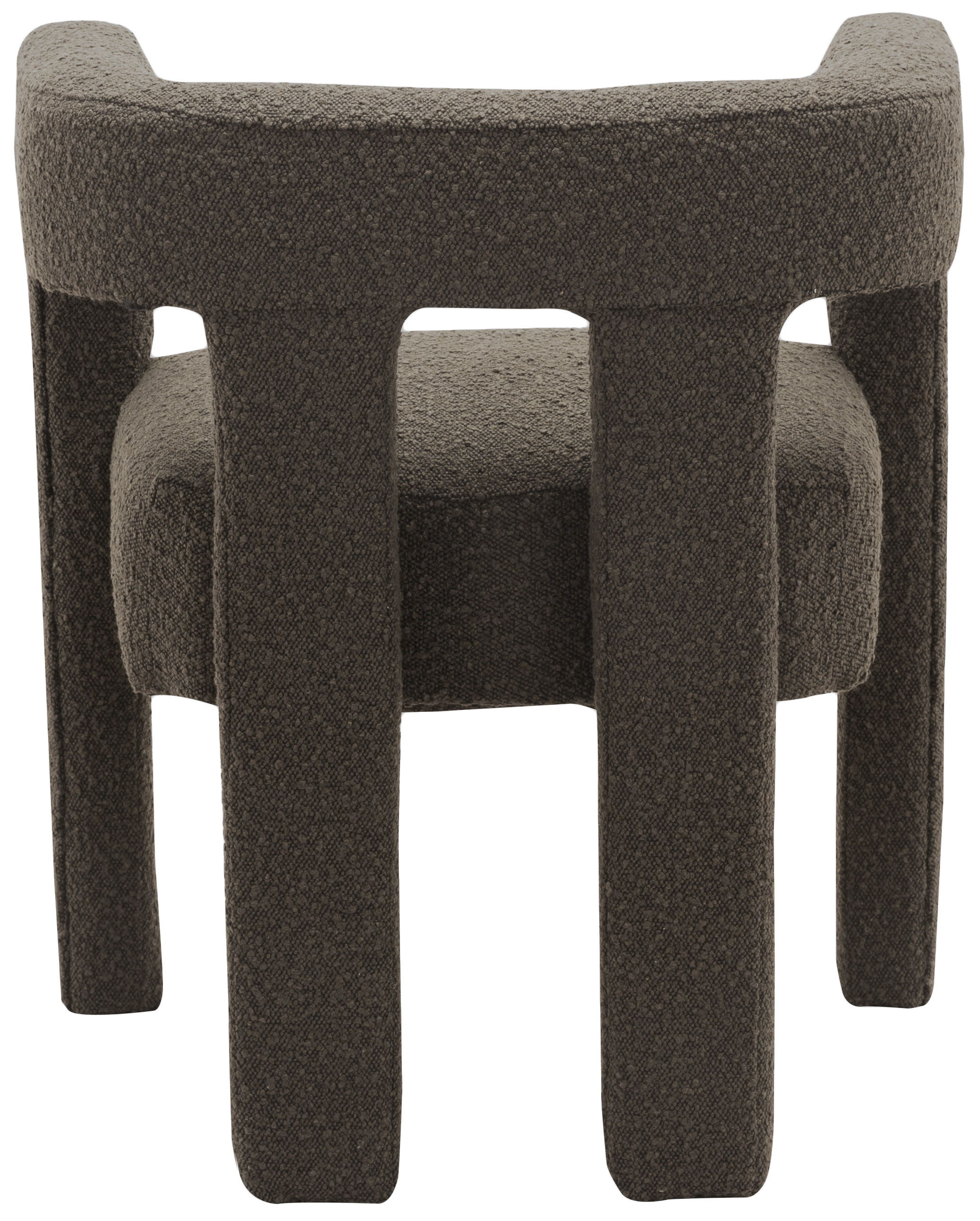 Athena - Boucle Fabric Dining Chair - Brown