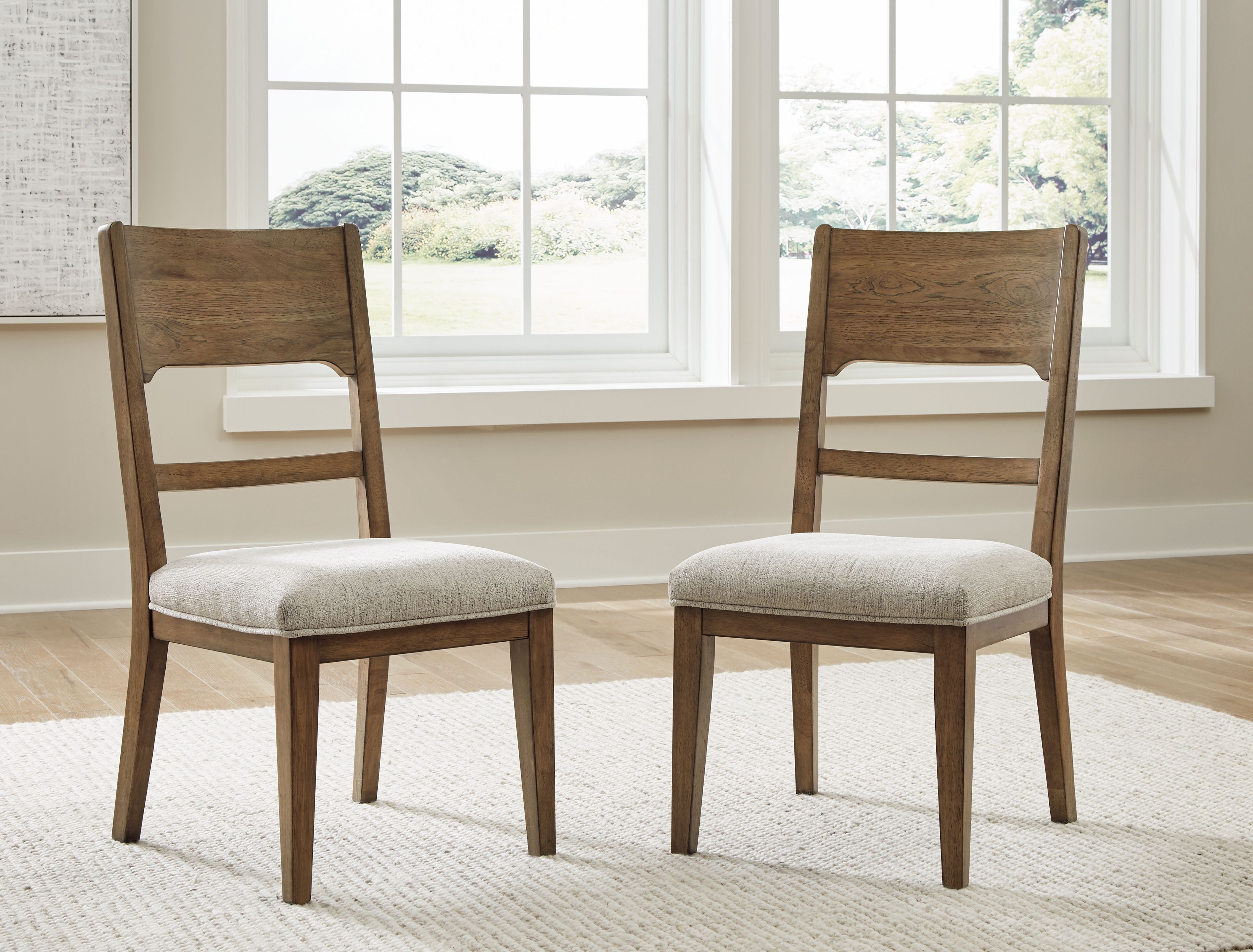 Ashley Furniture Cabalynn - Dining Uph Side Chair (Set of 2) - Oatmeal / Light Brown - Image 2